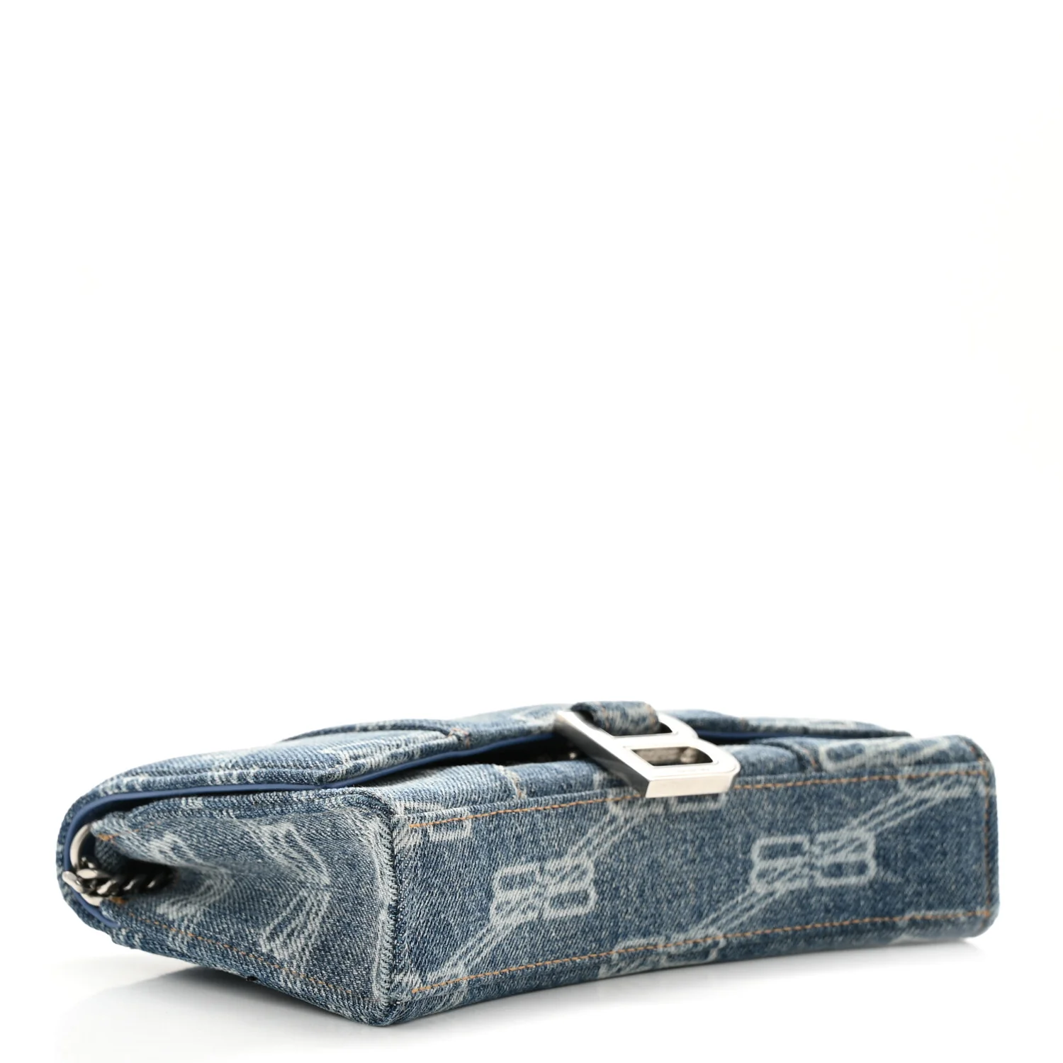 Denim BB Monogram Hourglass Chain Bag Blue - Image 4