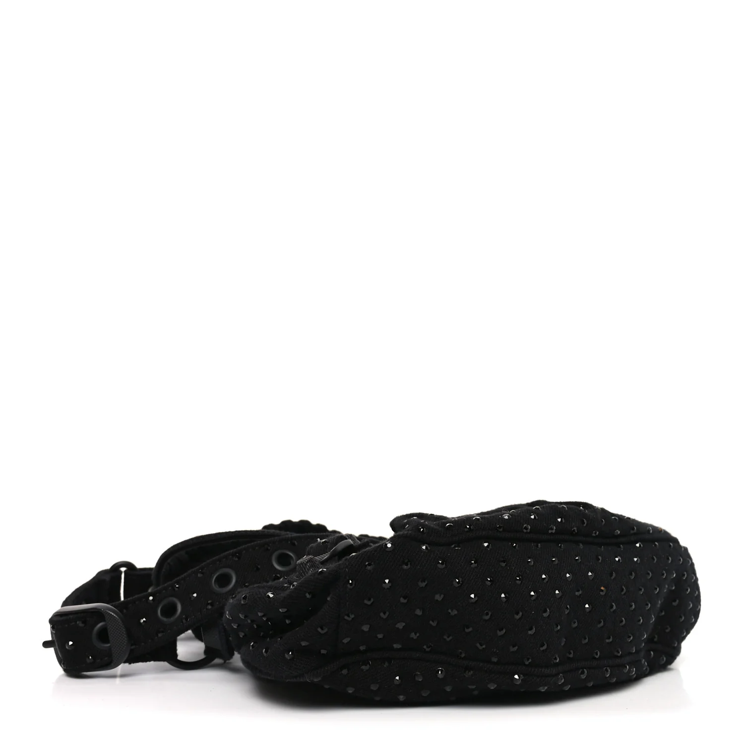 Denim Embellished Le Cagole Shoulder Bag XS Black - Image 4