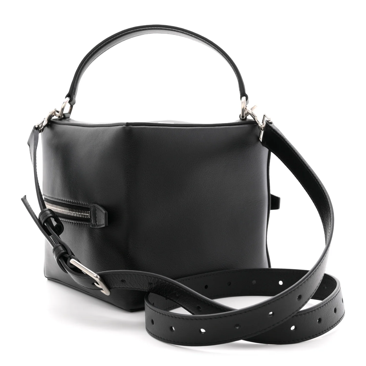 Dolly Calfskin 4X4 Shoulder Bag Black White - Image 3