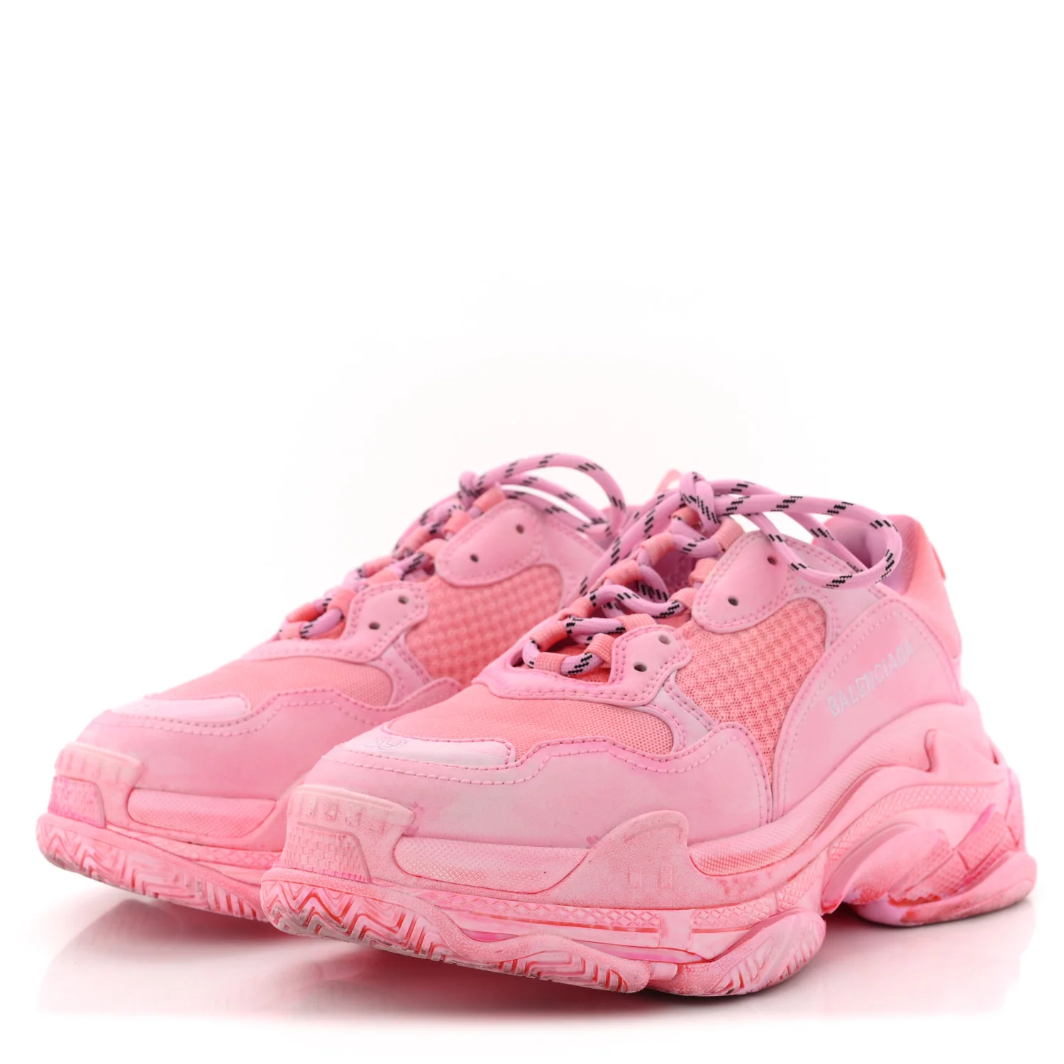 Fabric Mesh Distressed Womens Triple S Sneakers 39 Pink - Image 4