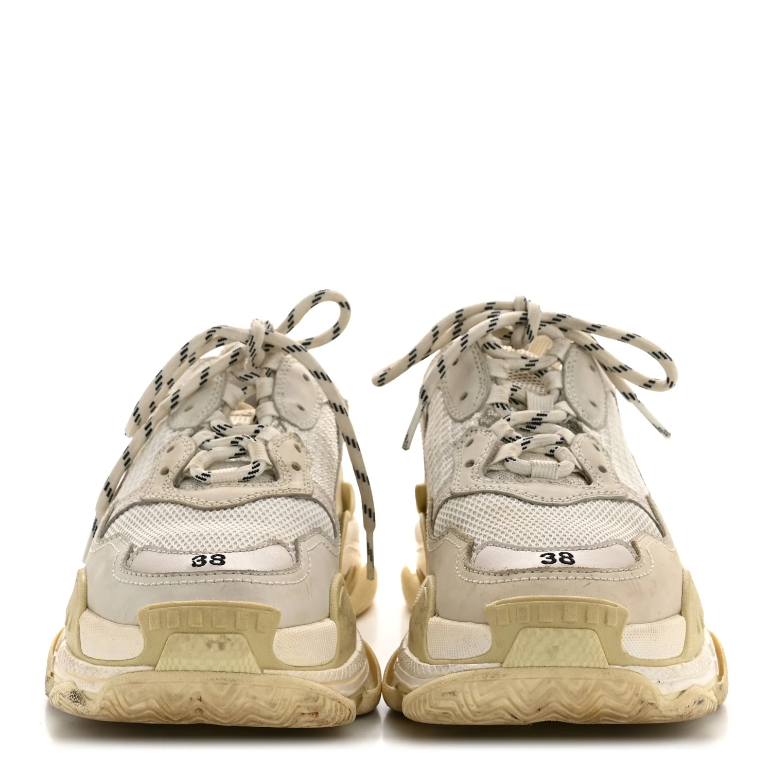 Fabric Mesh Womens Triple S Sneakers 38 White - Image 3