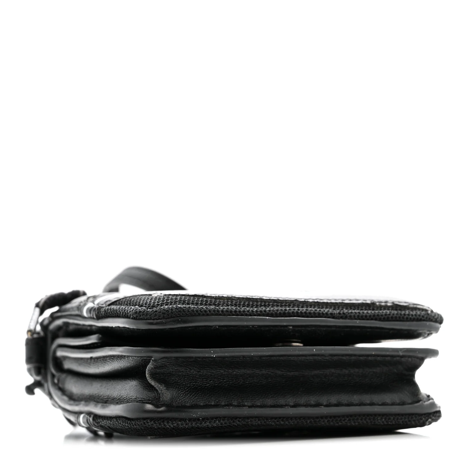 Faux Calfskin Fabric Sneakerhead Crossbody Wallet Black - Image 4
