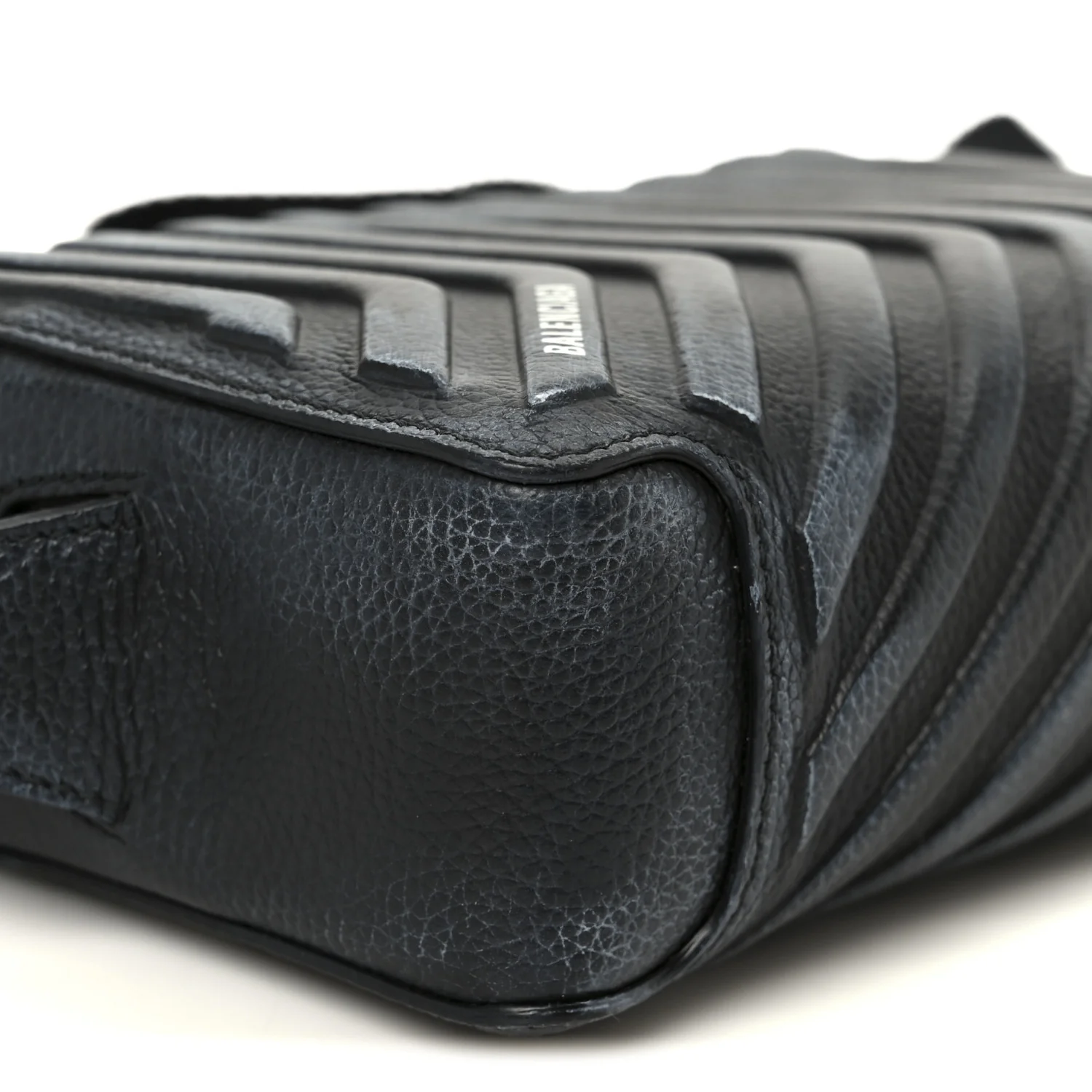 Grained Calfskin Embossed Car Camera Bag Black White Dirt - Image 10