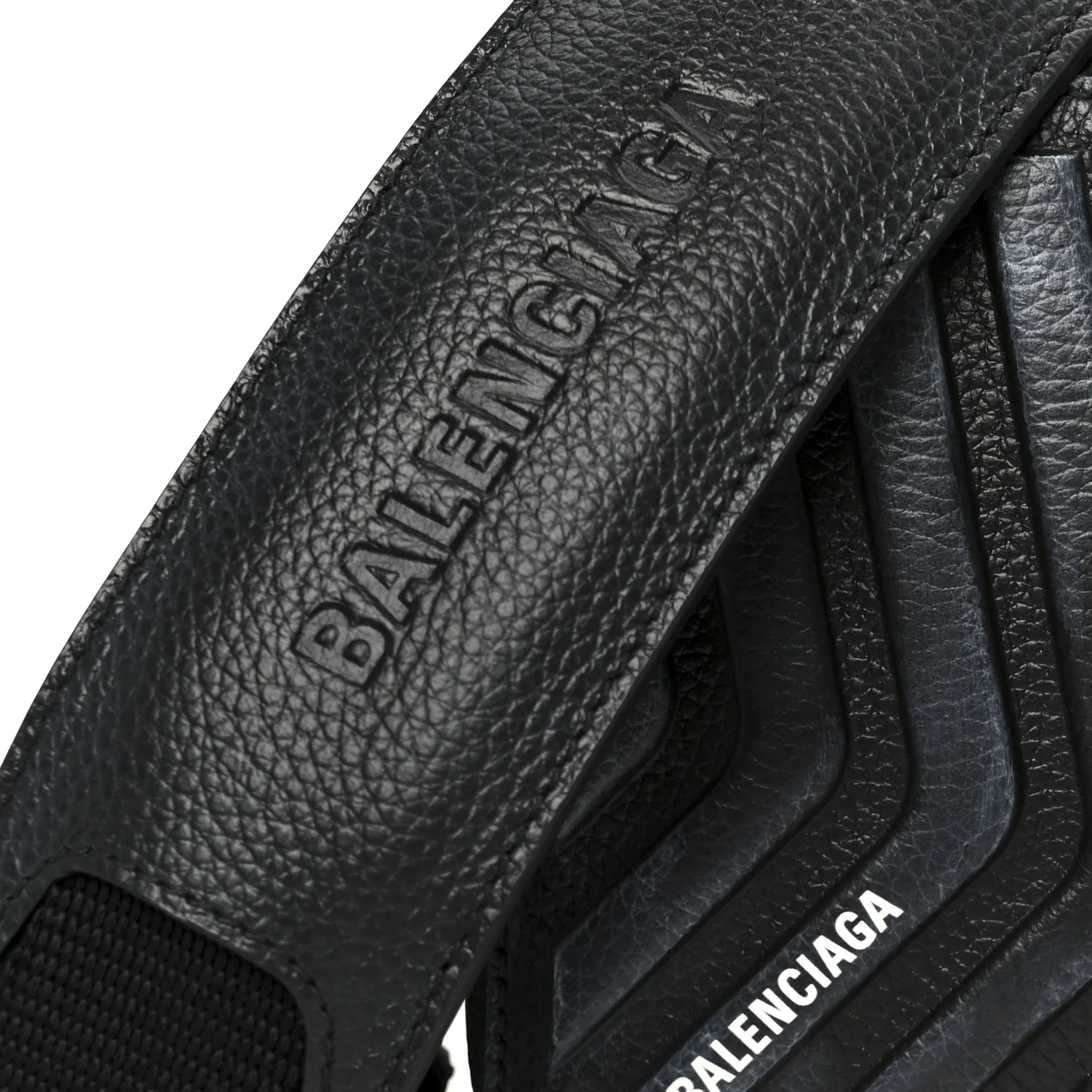 Grained Calfskin Embossed Car Camera Bag Black White Dirt - Image 8