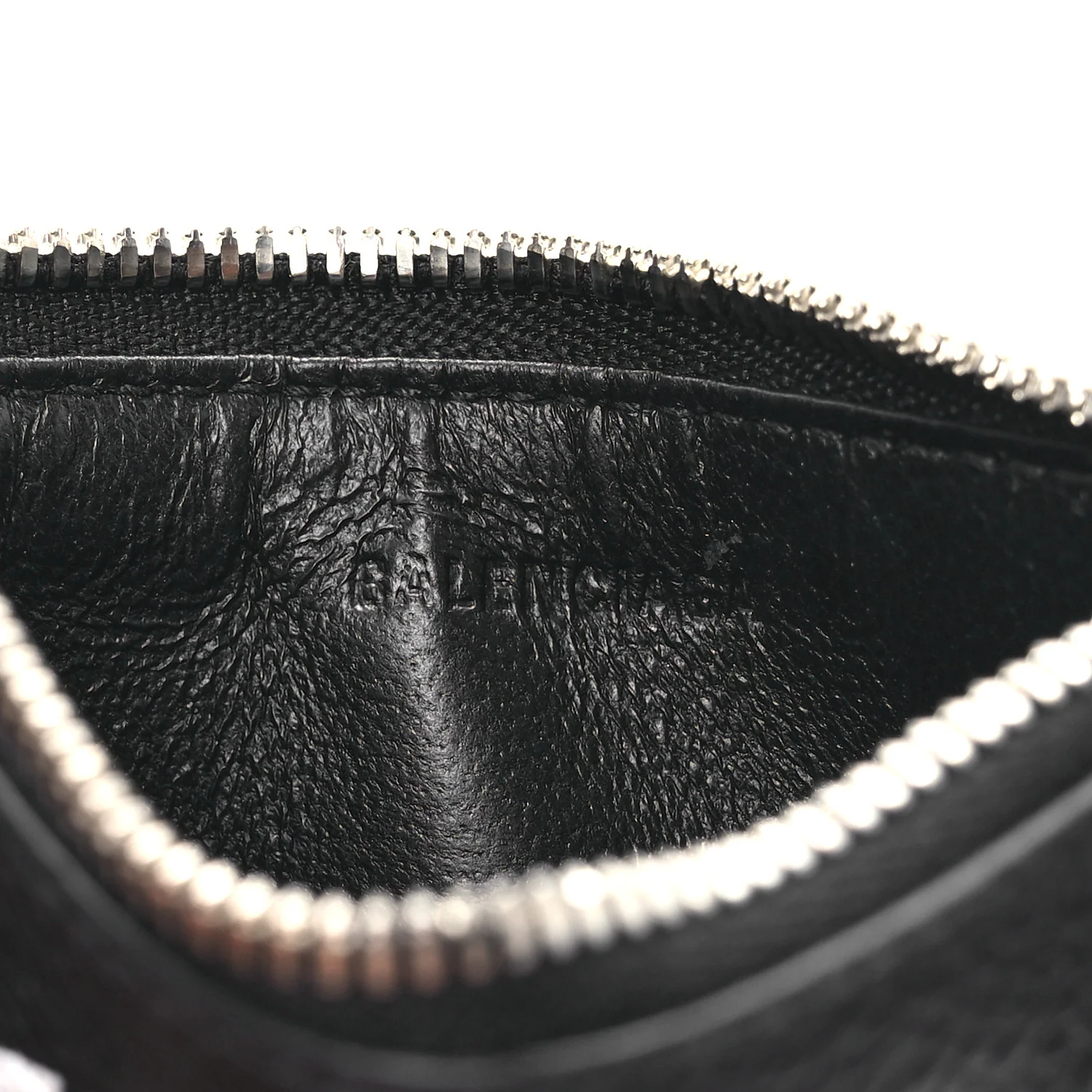 Grained Calfskin Miami Logo Cash Coin Card Holder On Keychain Black - Image 6
