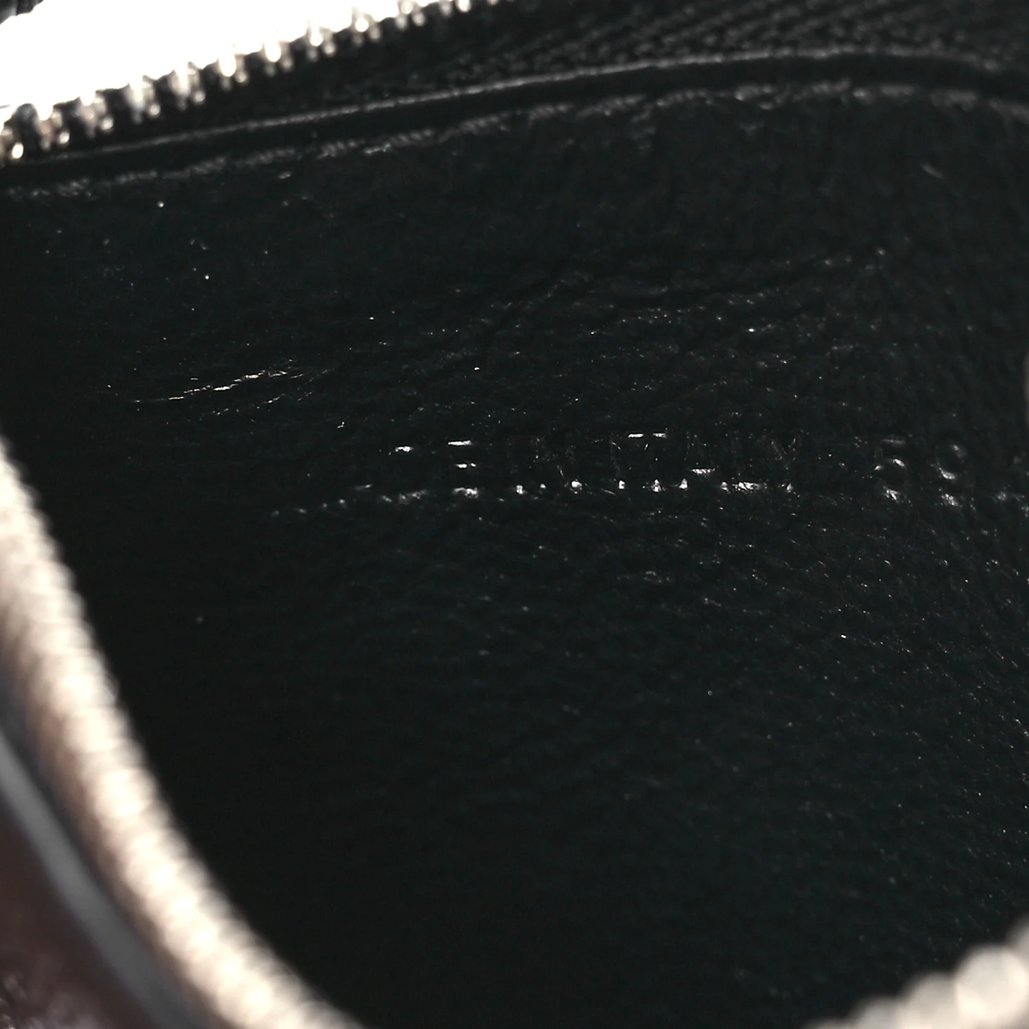 Grained Calfskin Miami Logo Cash Coin Card Holder On Keychain Black - Image 7