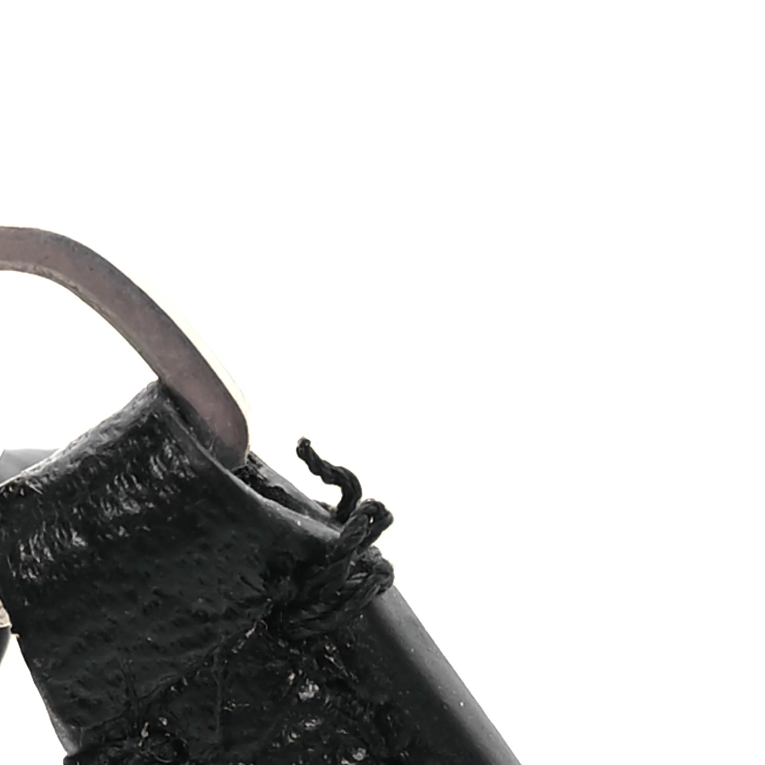 Grained Calfskin Miami Logo Cash Coin Card Holder On Keychain Black - Image 9