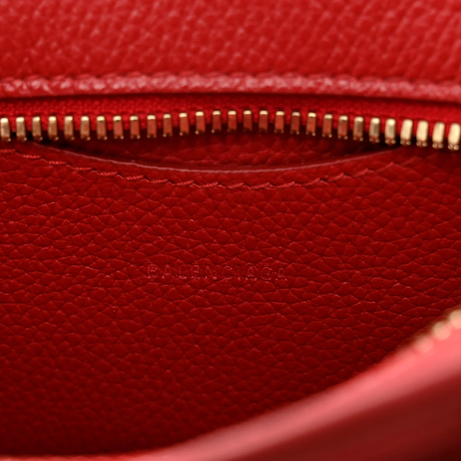 Grained Calfskin Neo Classic Gold Hardware Nano City Crossbody Medium Red - Image 6