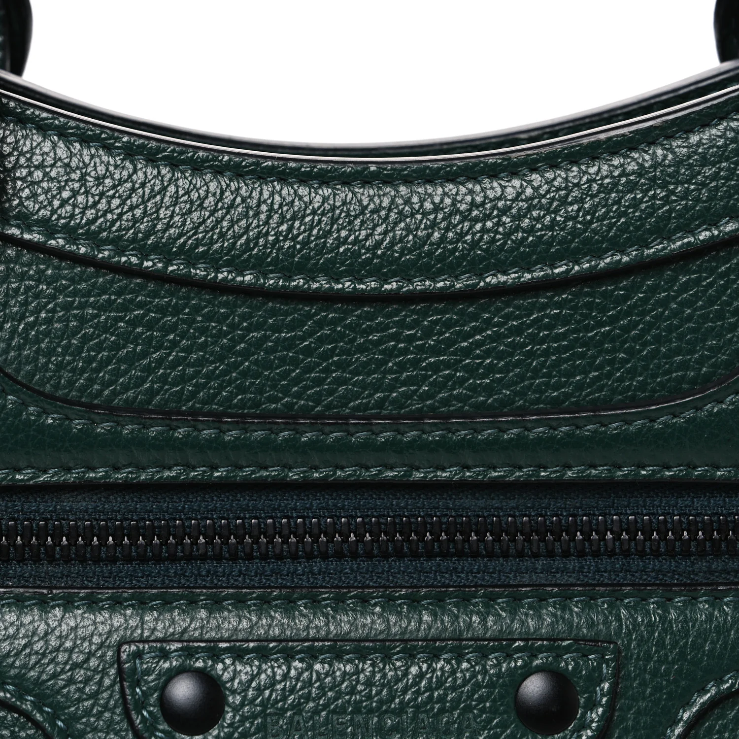 Grained Calfskin Neo Classic Matte Black Hardware S City Forest Green - Image 7