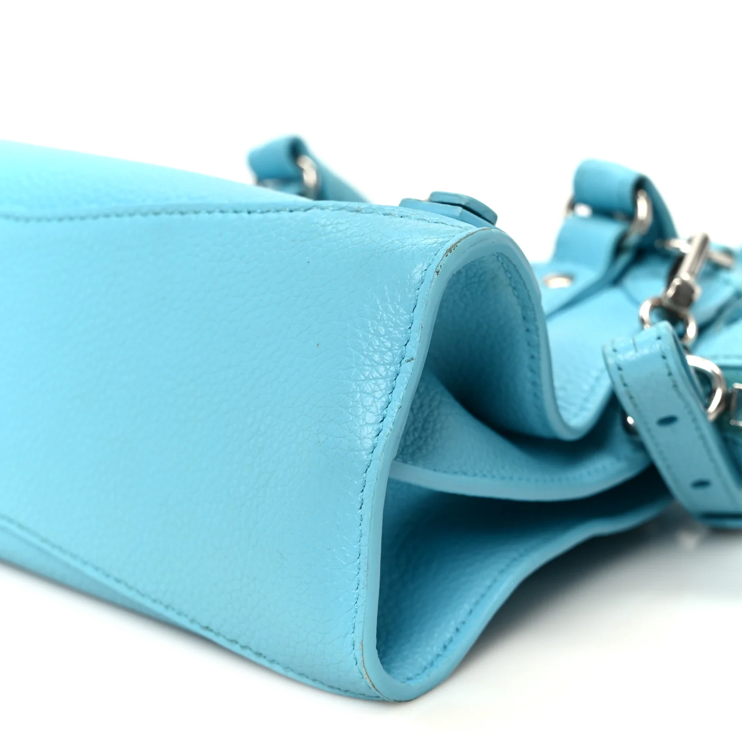 Grained Calfskin Neo Classic Silver Hardware Mini City Azur - Image 10