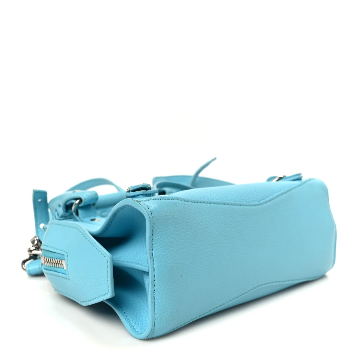 Grained Calfskin Neo Classic Silver Hardware Mini City Azur - Image 4