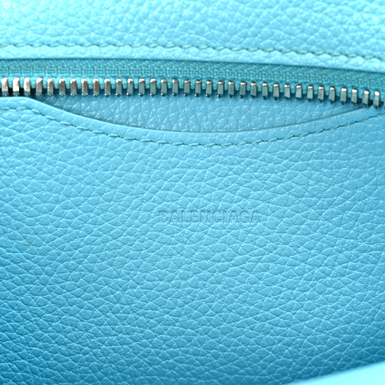 Grained Calfskin Neo Classic Silver Hardware Mini City Azur - Image 6