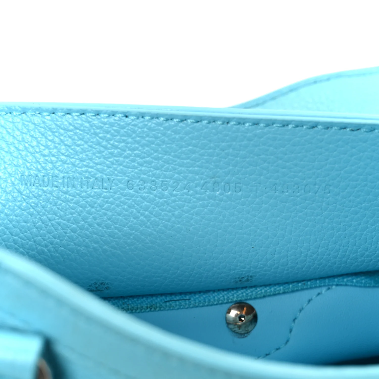 Grained Calfskin Neo Classic Silver Hardware Mini City Azur - Image 7
