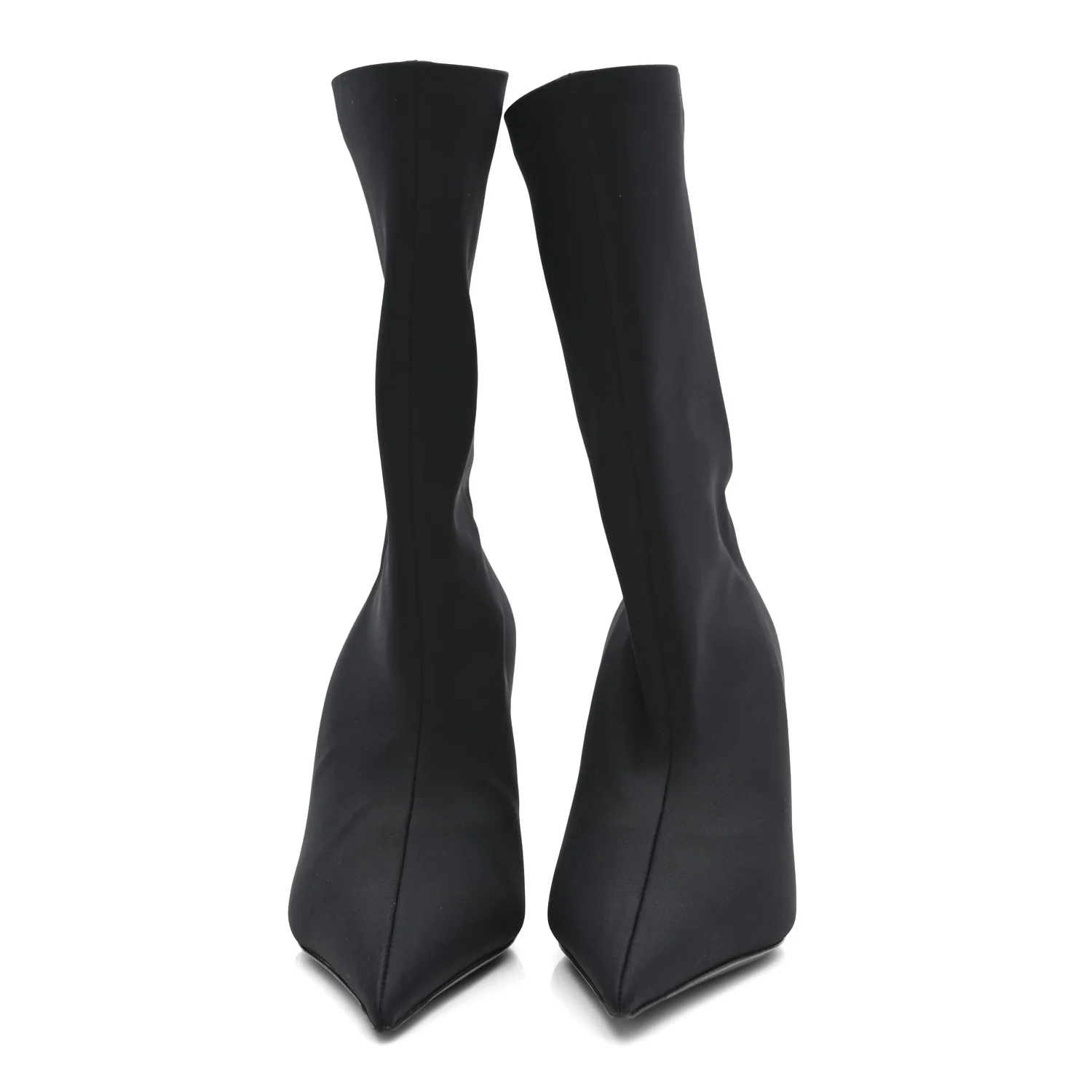 Matte Spandex Extreme Pointed Toe Knife 80mm Ankle Boots 36 Black - Image 2