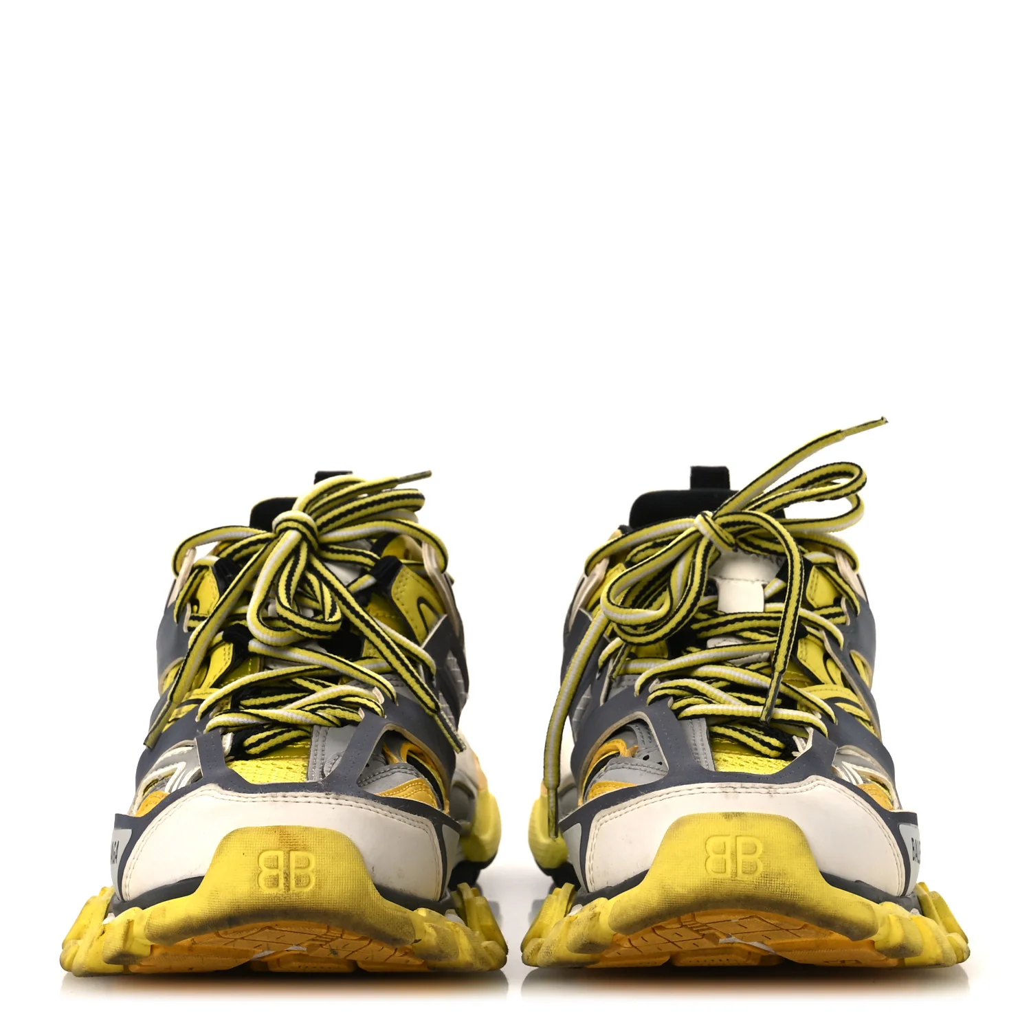 Mesh Nylon Mens Track Sneakers 36 Yellow Black White - Image 3