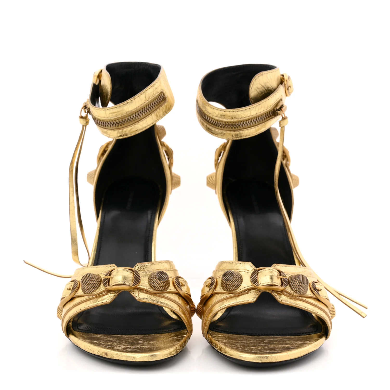 Metallic Agneau Arena Cagole 110mm Sandals 40 Gold - Image 3