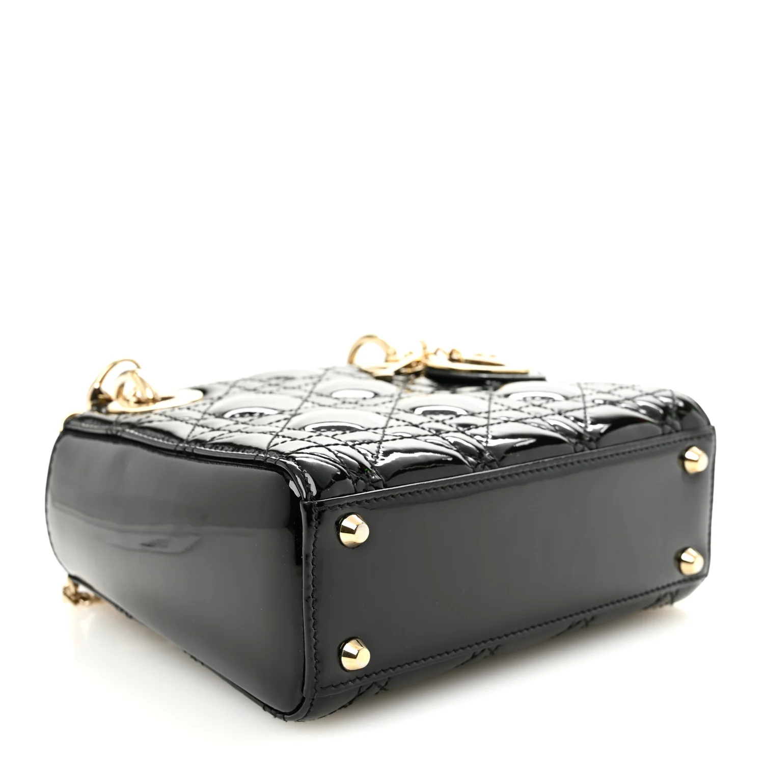Metallic Agneau Arena Crystal Le Cagole Shoulder Bag XS Light Gold - Image 15