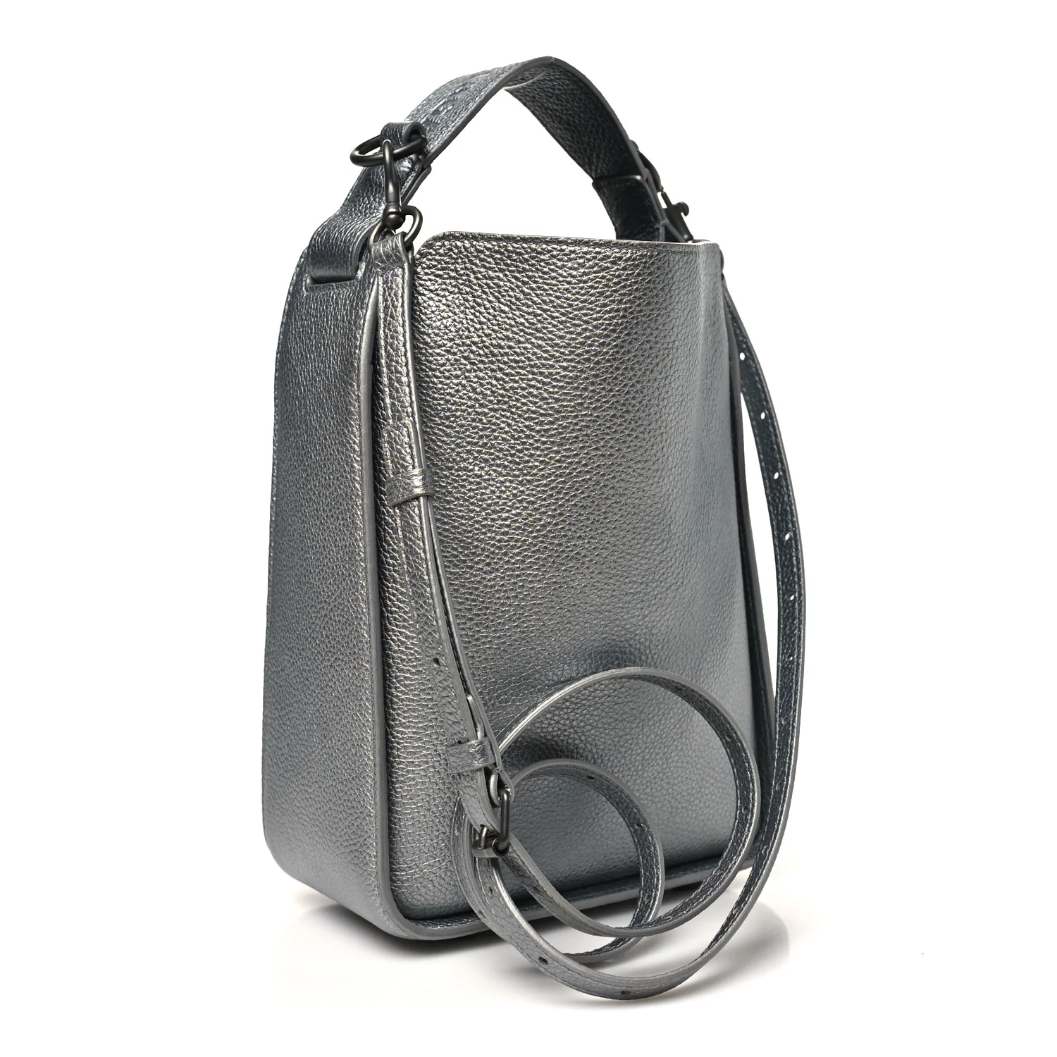 Metallic Calfskin XS Tool 2.0 North-South Tote Silver - Image 4