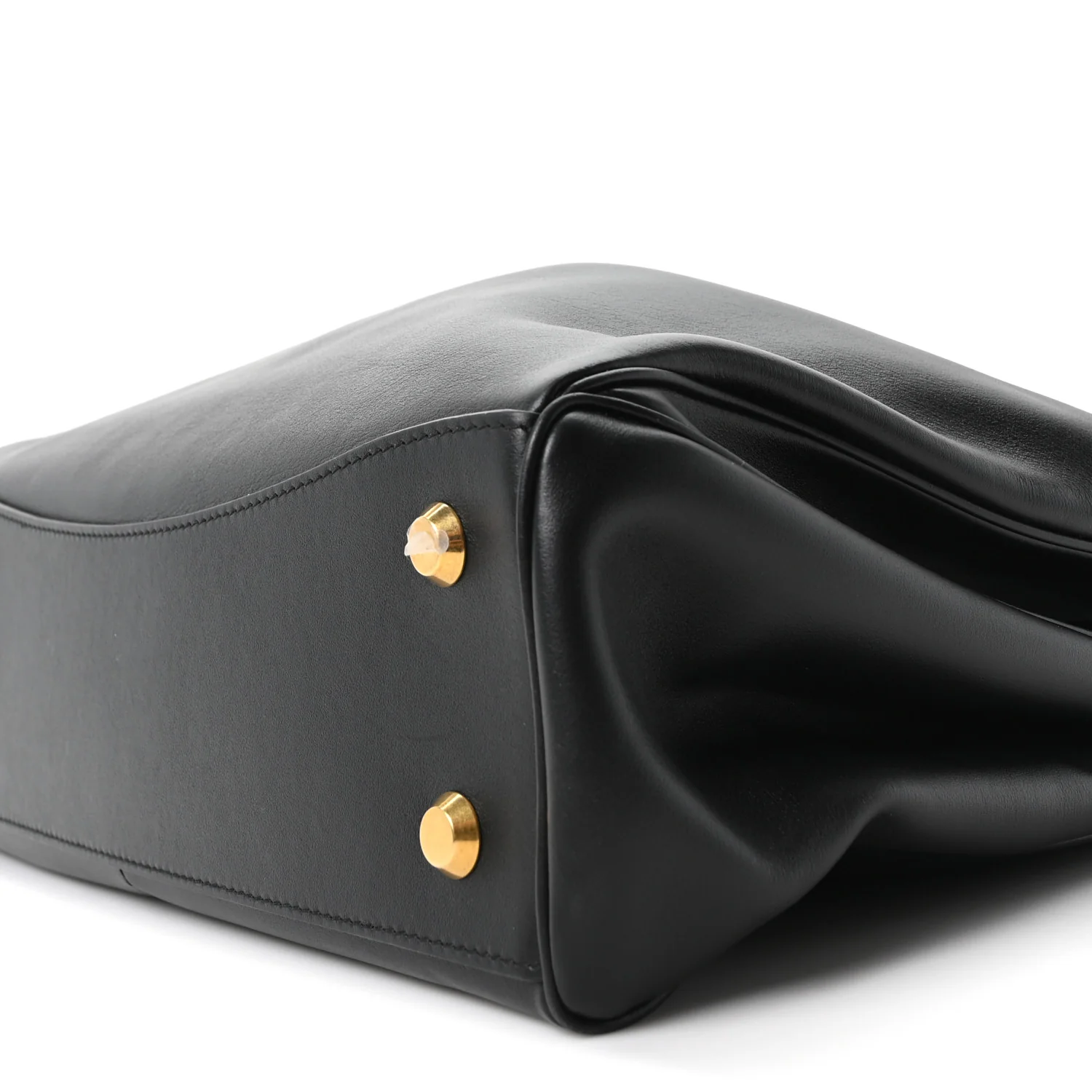 Natural Smooth Calfskin Medium Rodeo Top Handle Handbag Black - Image 9