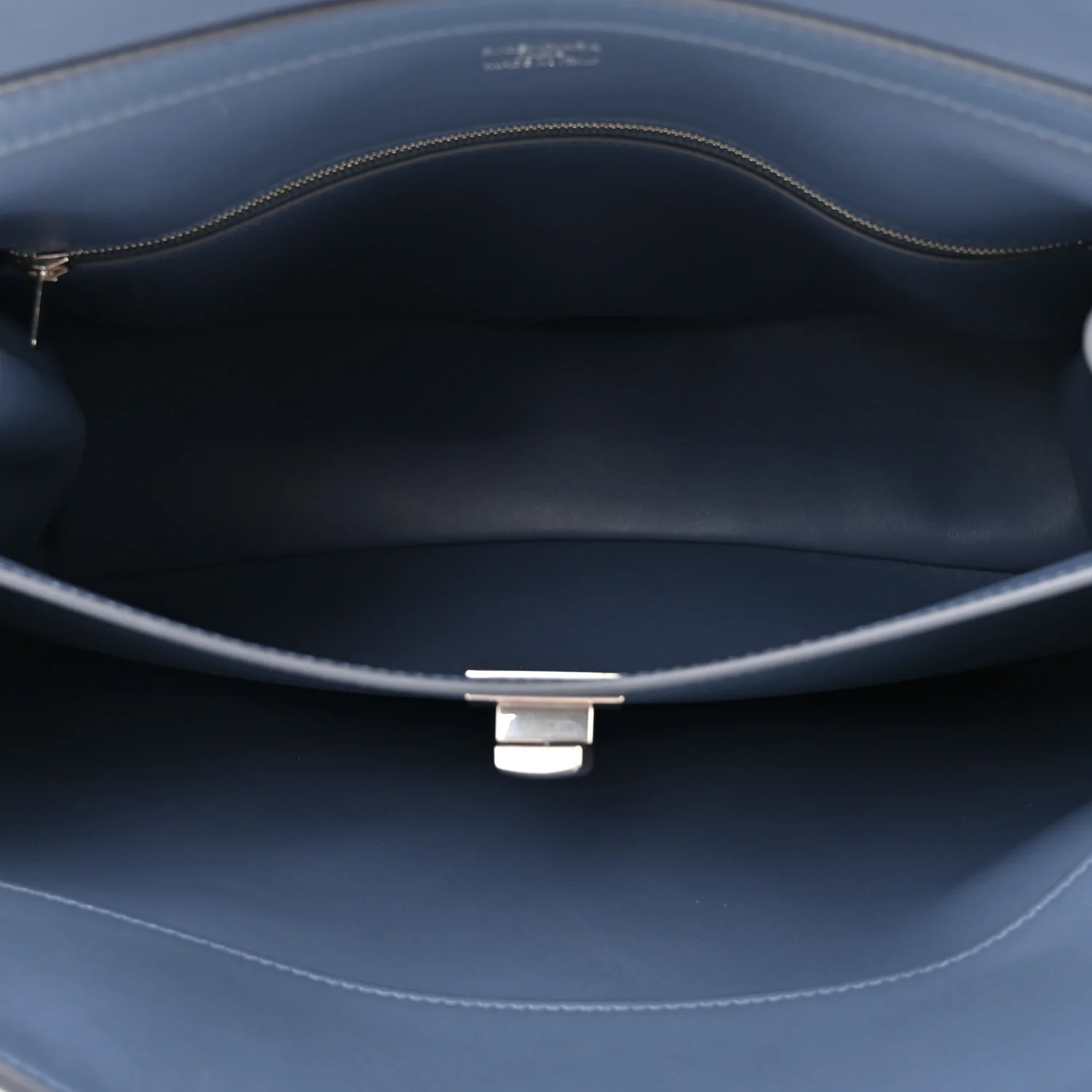 Natural Smooth Calfskin Medium Rodeo Top Handle Handbag Faded Dark Blue - Image 5