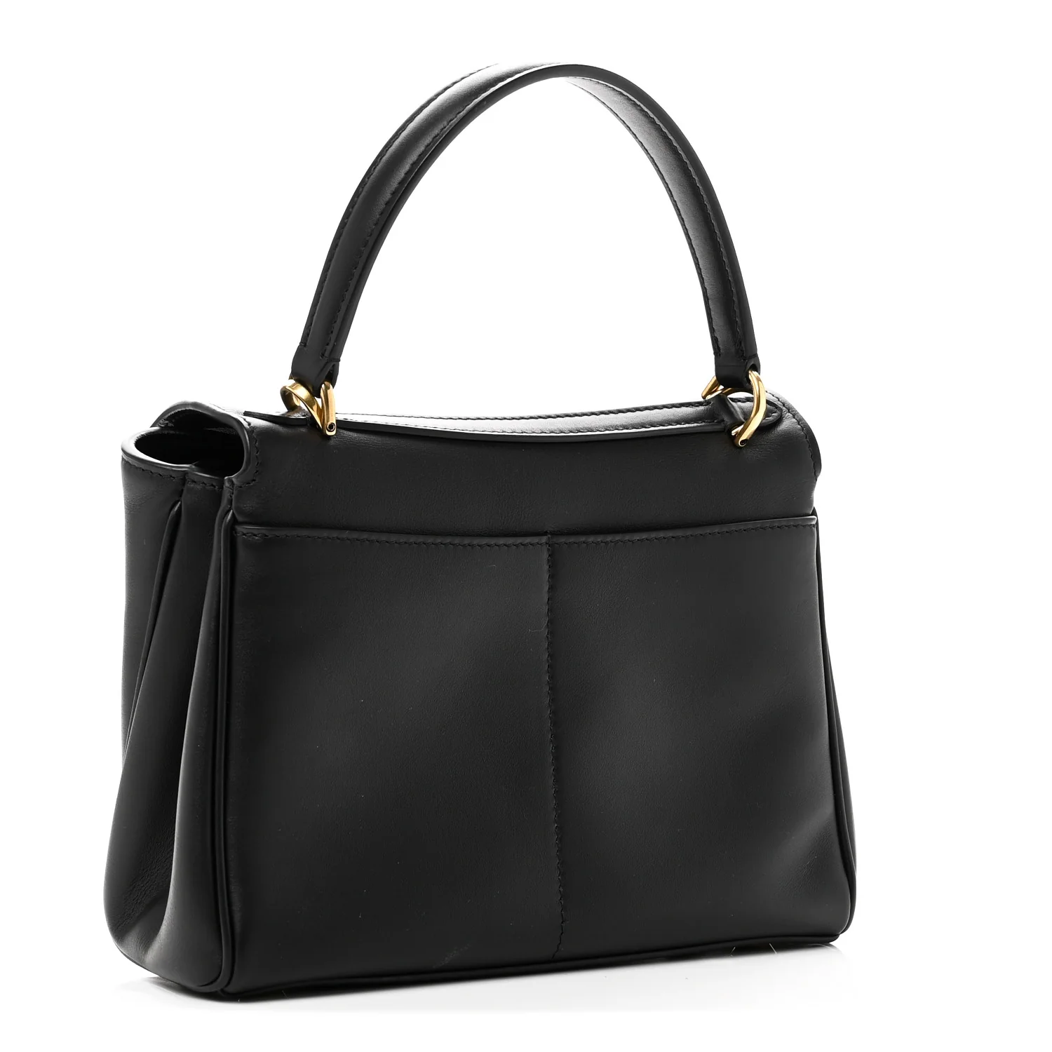 Natural Smooth Calfskin Mini Rodeo Top Handle Handbag Black - Image 2
