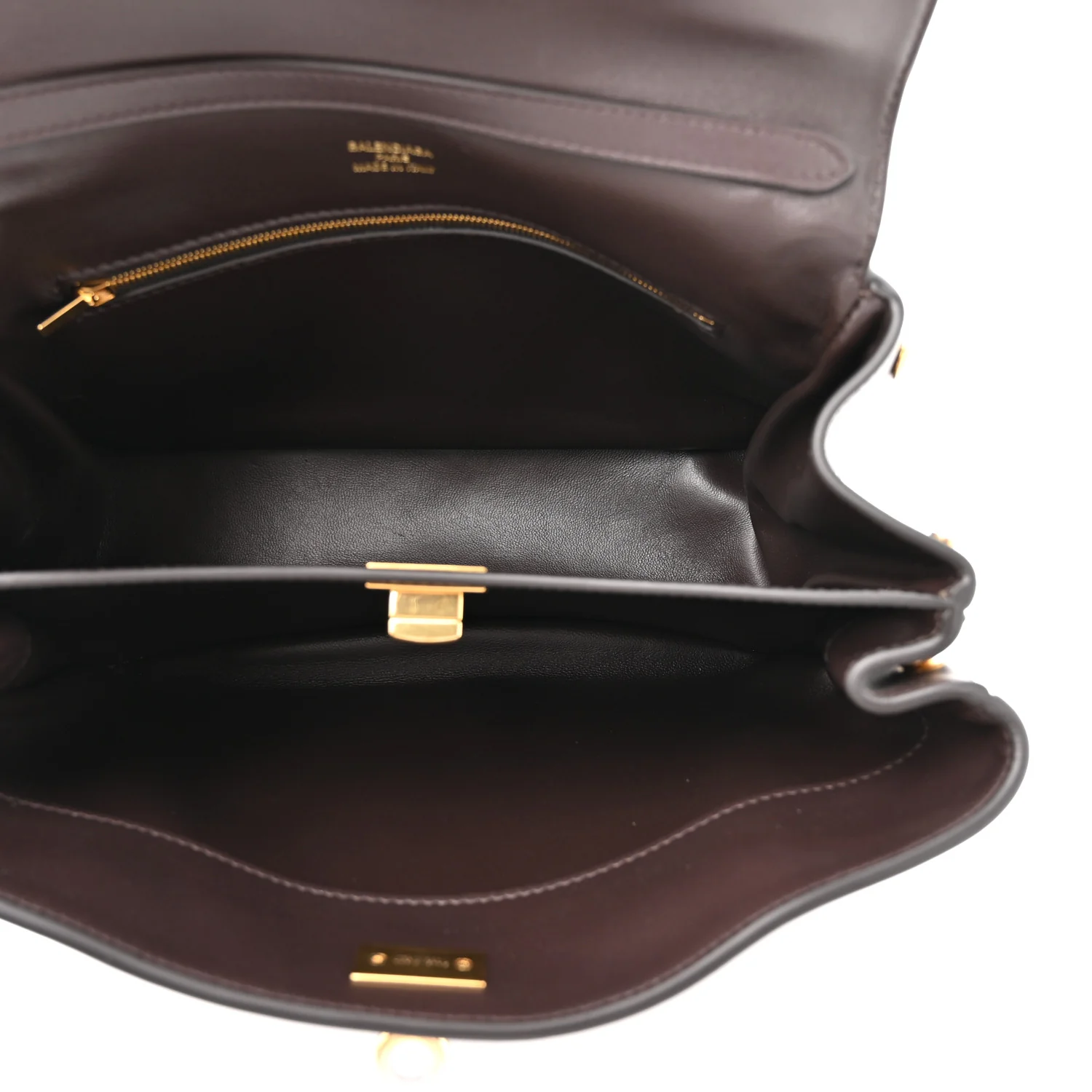 Natural Smooth Calfskin Small Rodeo Top Handle Handbag Espresso - Image 5