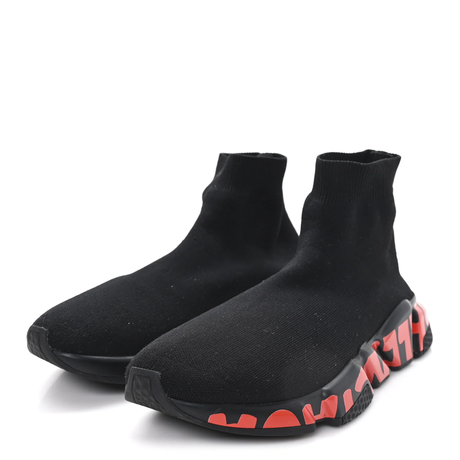 Neoprene Knit Womens Speed Graffiti Sneakers 40 Black Red - Image 4