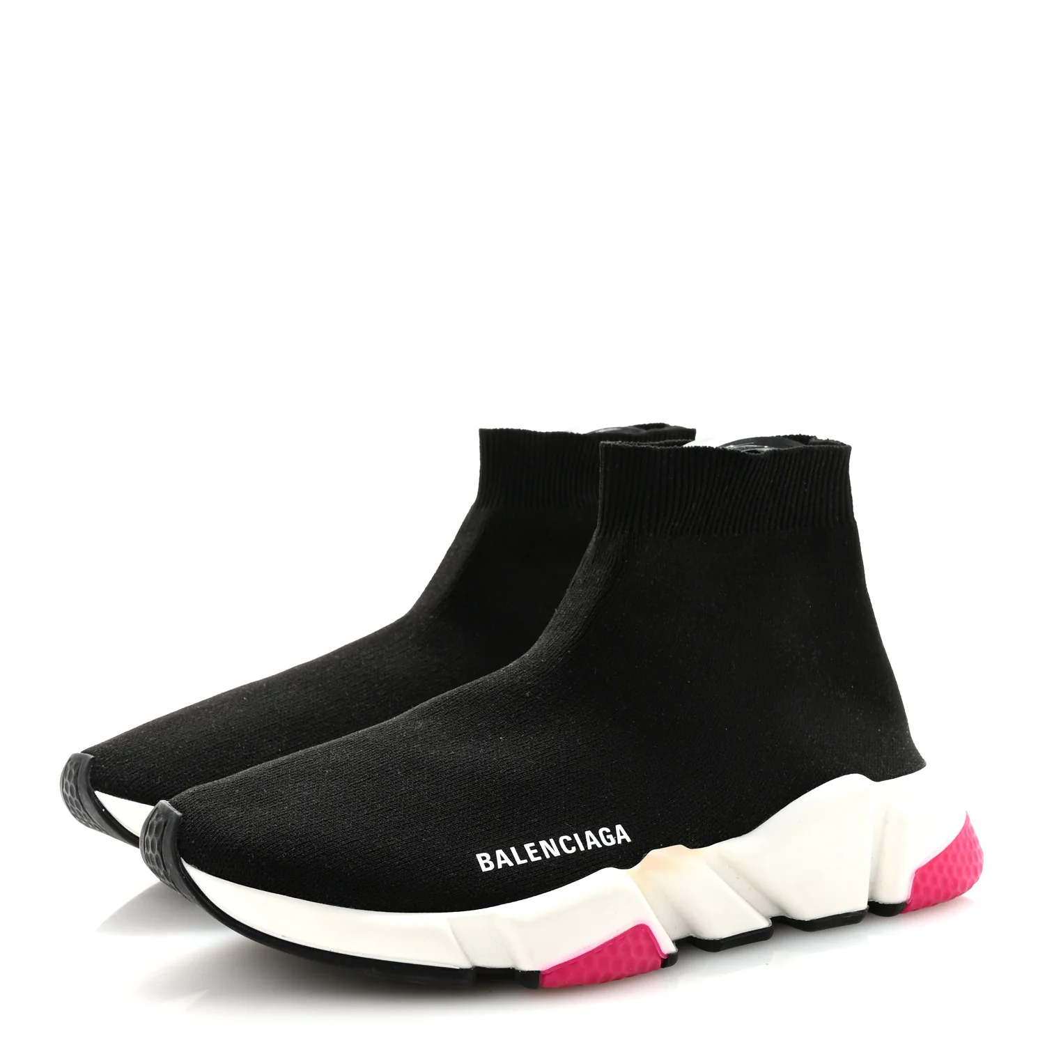 Neoprene Knit Womens Speed Sneakers 41 Black Pink - Image 4