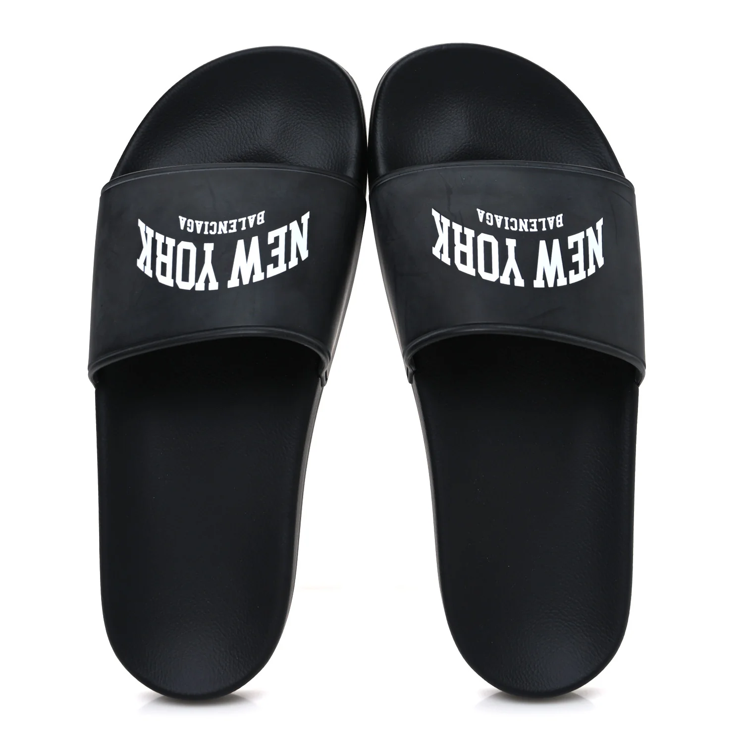 Rubber New York Womens Pool Slide Sandals 39 Black - Image 2