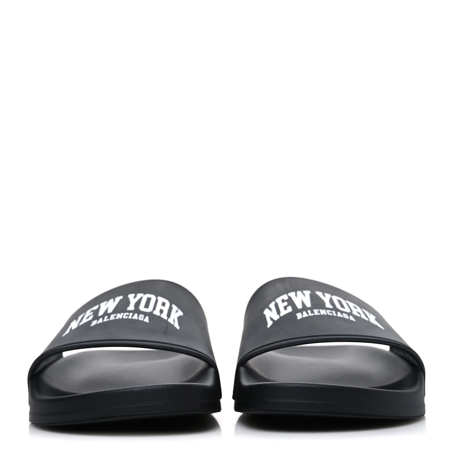 Rubber New York Womens Pool Slide Sandals 39 Black - Image 3