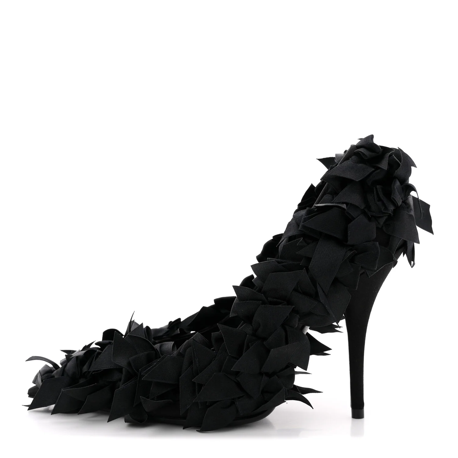 Satin Pointed Marie A Bows All Over 110mm Pumps 35 Black