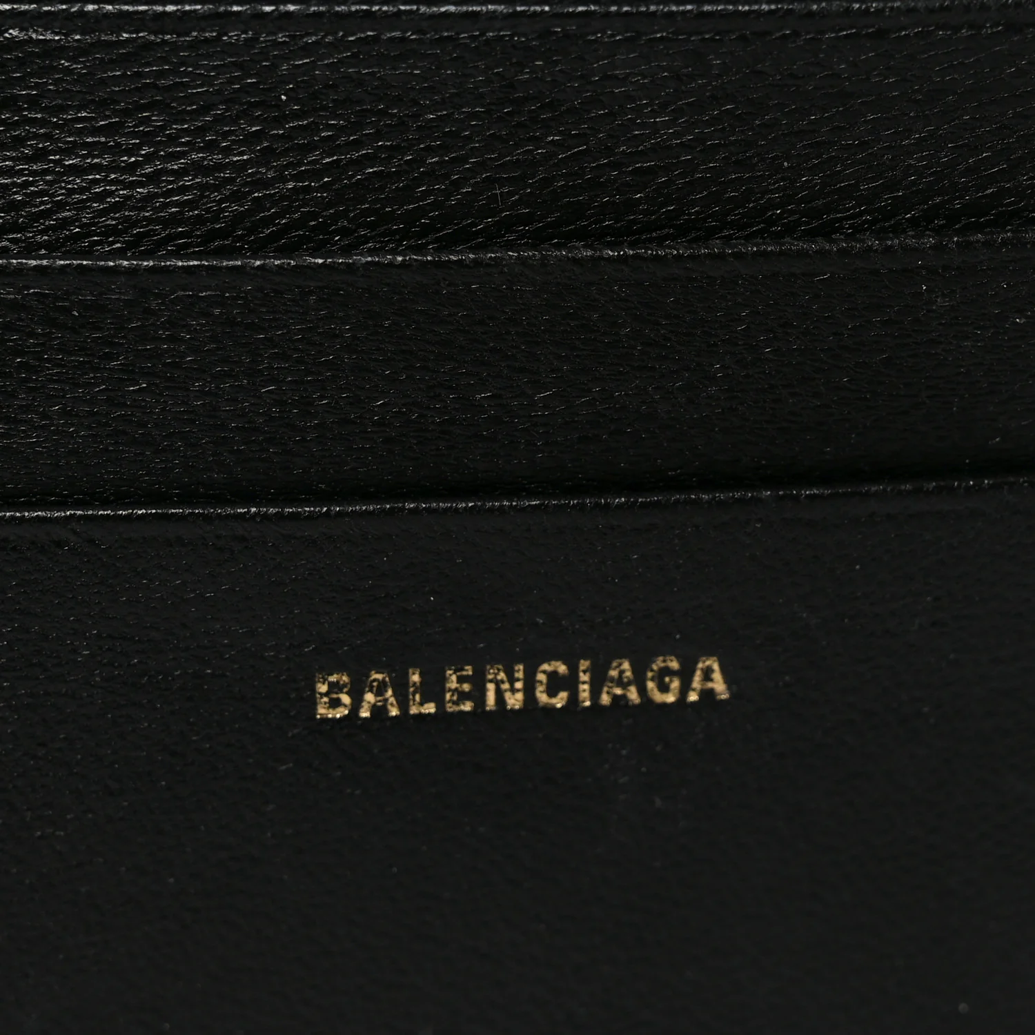 Shiny Box Calfskin Hourglass Compact Wallet Black - Image 6