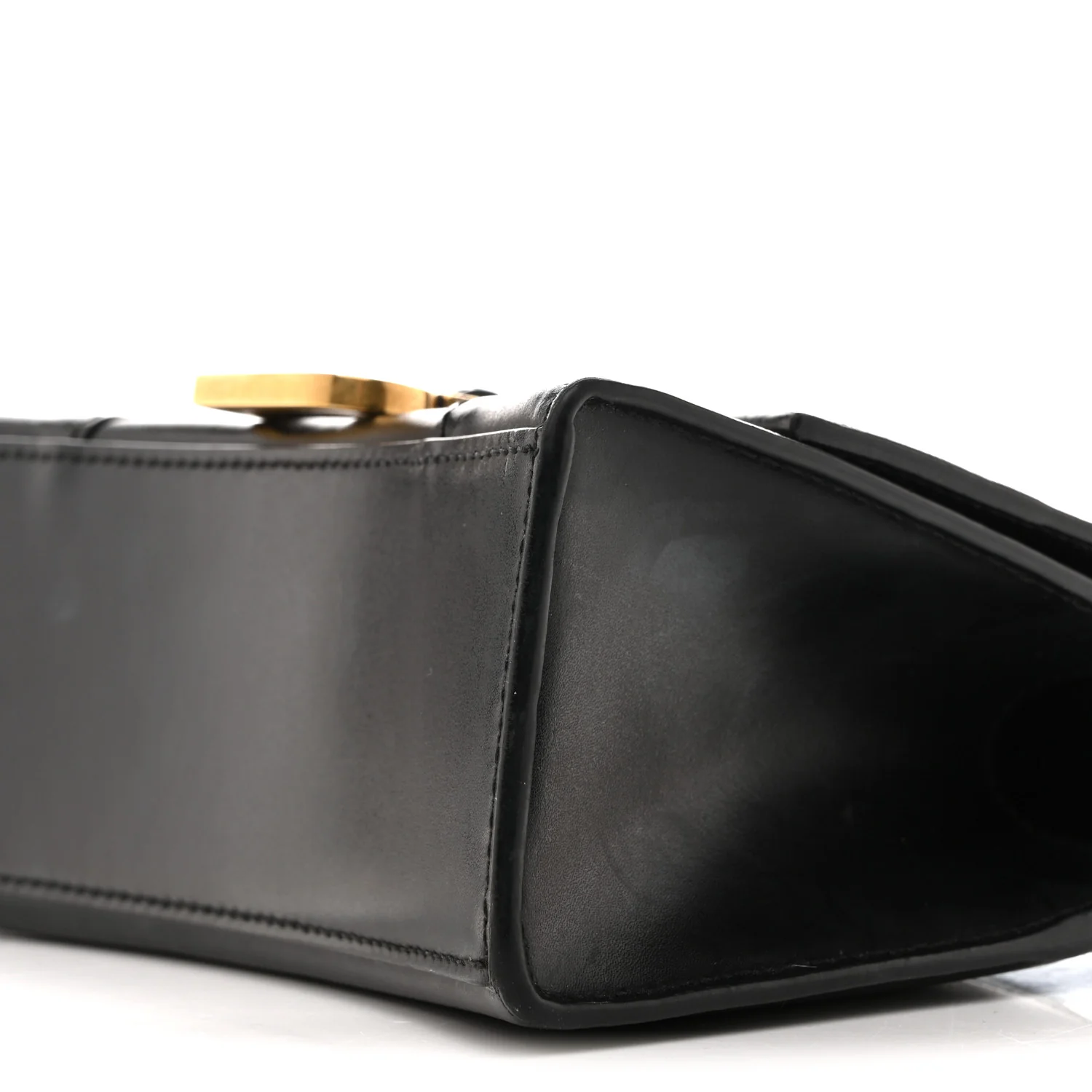 Shiny Box Calfskin Hourglass Top Handle Bag XS Black - Image 10