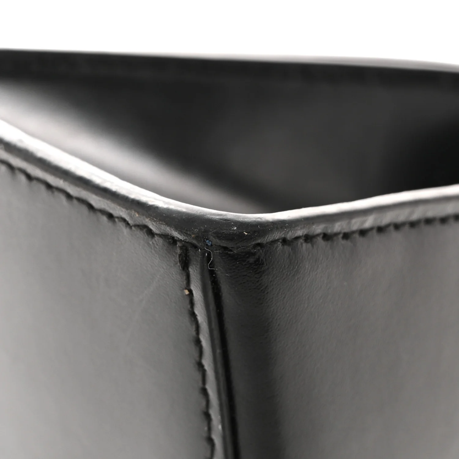 Shiny Box Calfskin Hourglass Top Handle Bag XS Black - Image 13