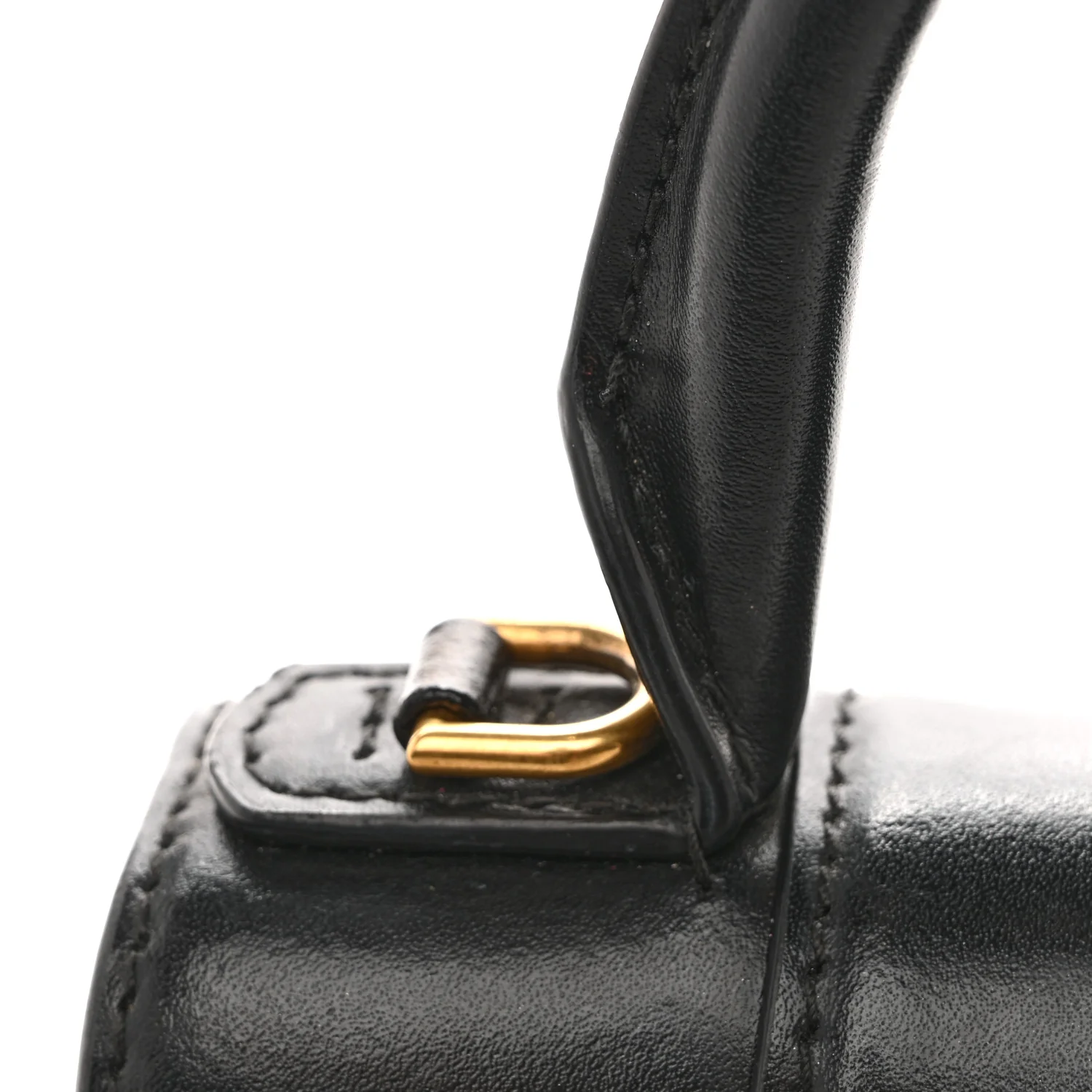 Shiny Box Calfskin Hourglass Top Handle Bag XS Black - Image 16