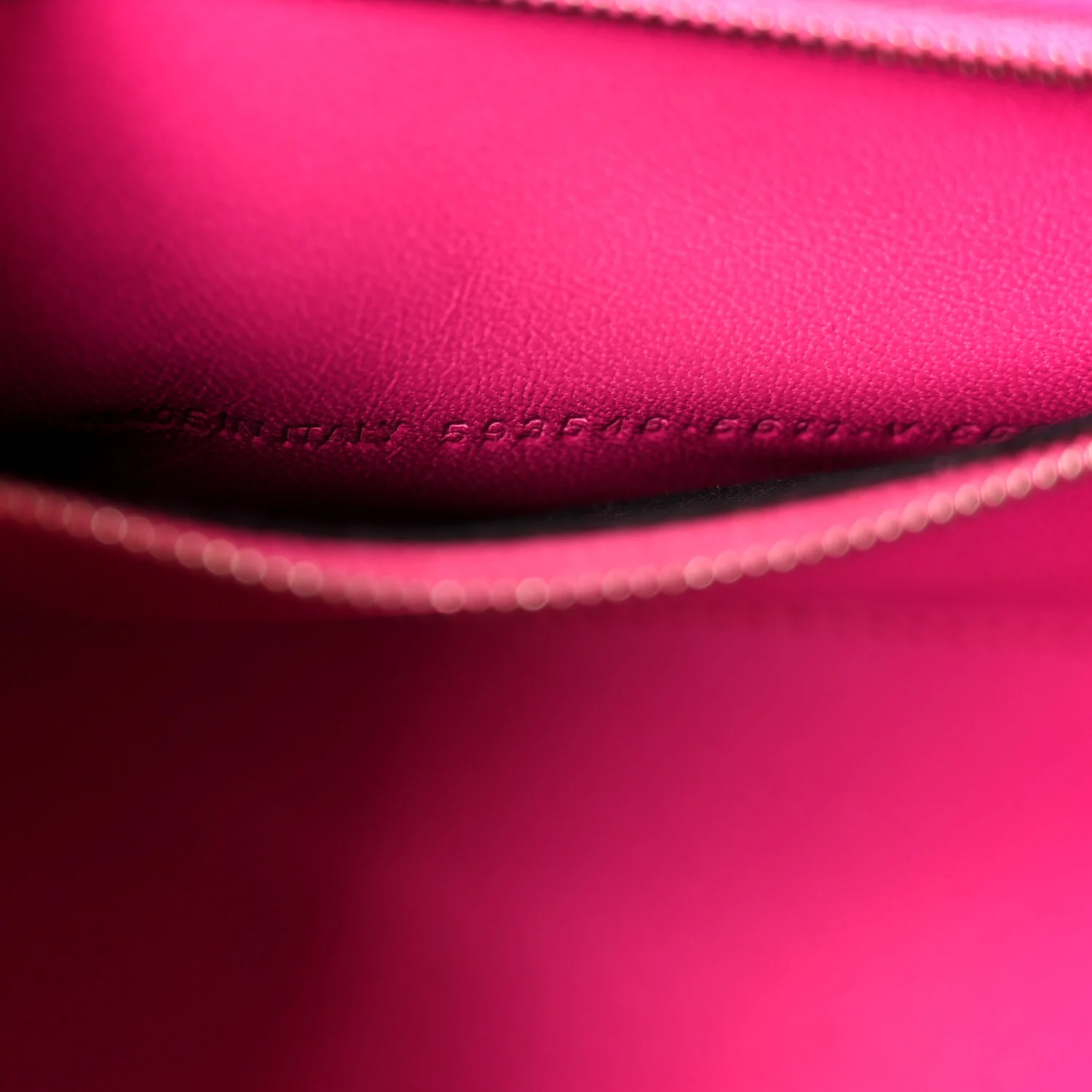 Shiny Box Calfskin Small Hourglass Top Handle Bag Acid Fuchsia - Image 7