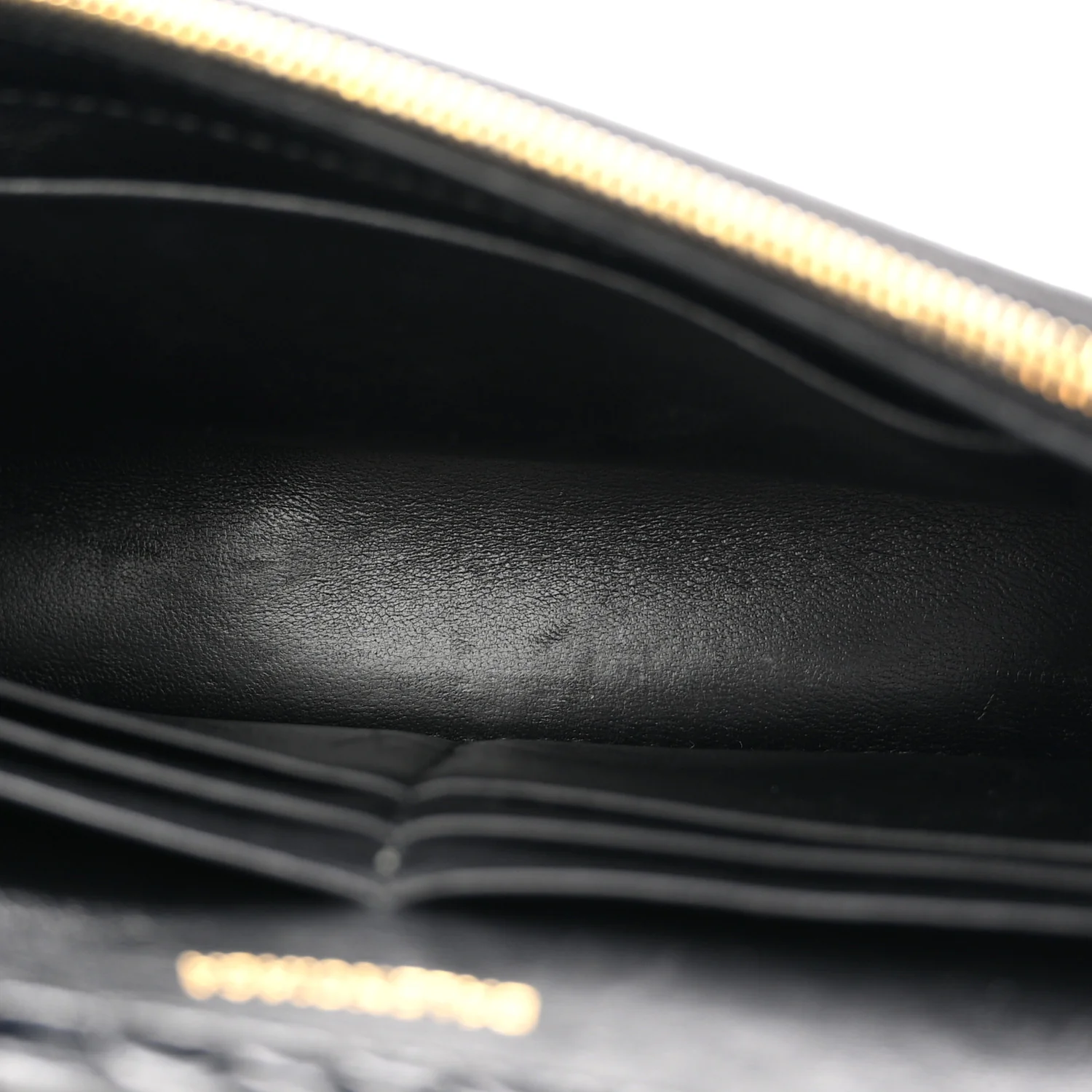 Shiny Calfskin Crocodile Embossed Hourglass Chain Bag  Black - Image 5
