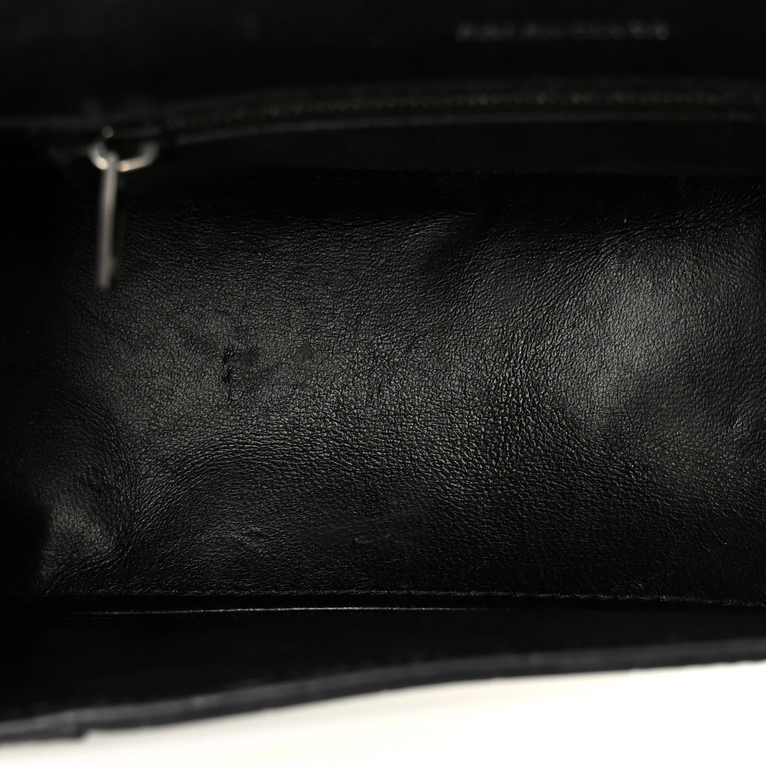 Shiny Calfskin Monochrome Crocodile Embossed Small Hourglass Top Handle Bag Black - Image 5