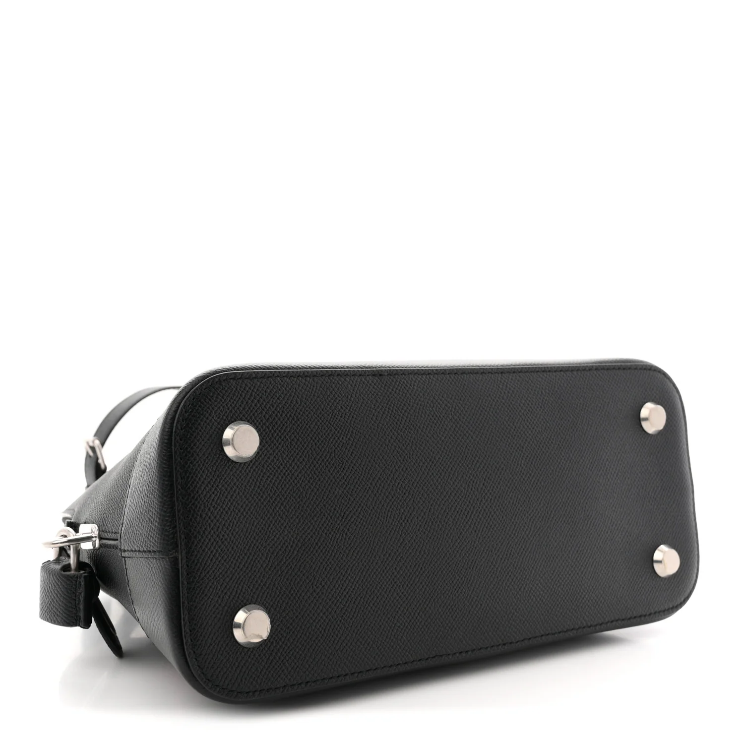 Signature Grained Calfskin Logo S Ville Top Handle Bag Black Rose Shocking - Image 4