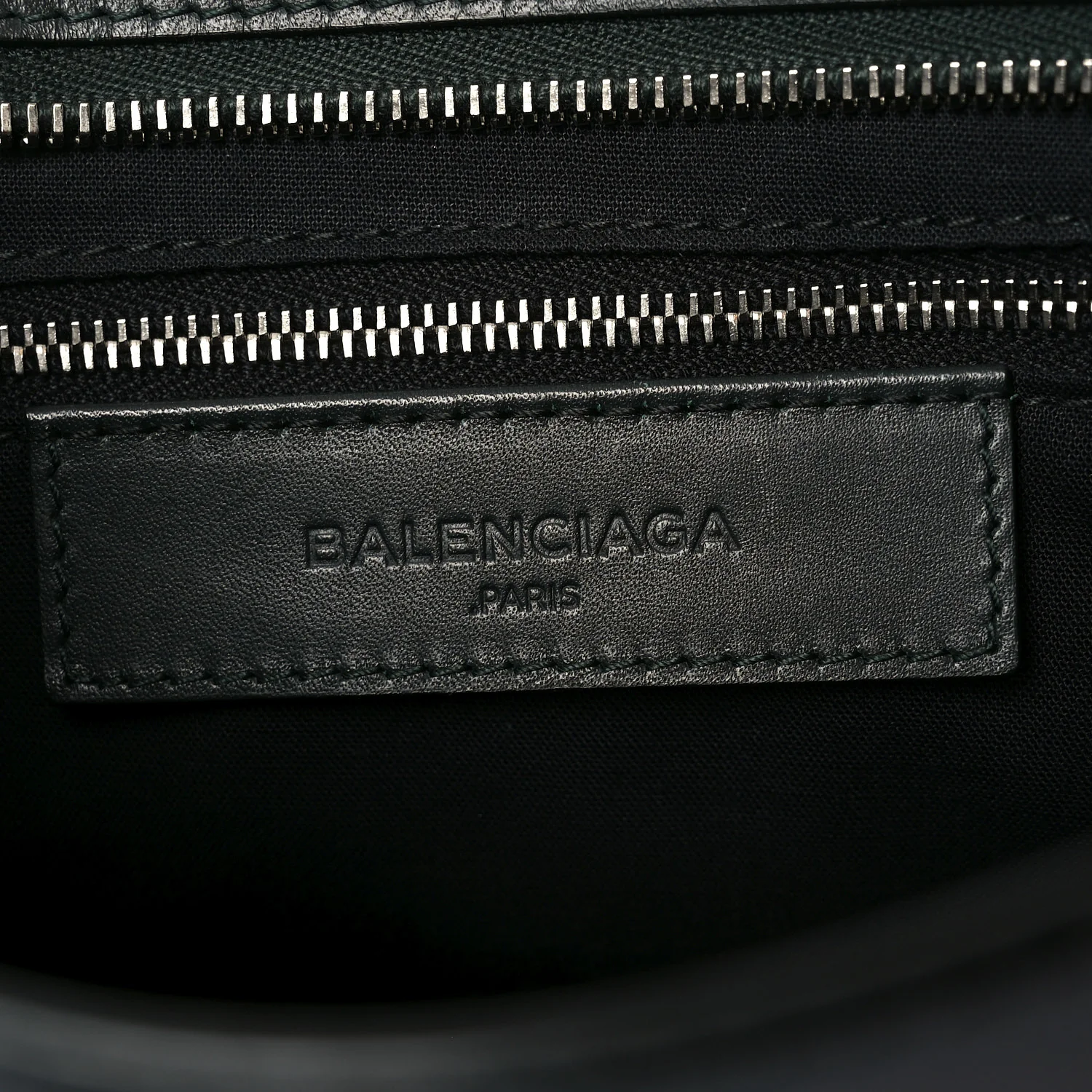 Smooth Calfskin Metallic Patent Giant 12 Silver Hardware City Vert Poker Fonce - Image 5