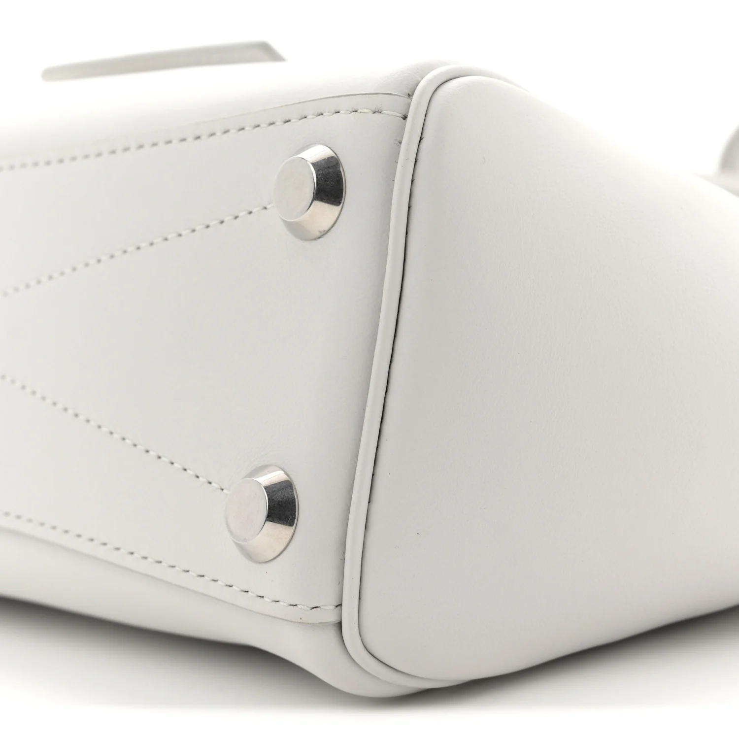 Smooth Calfskin Mini Bel Air Carry All Bag White - Image 10