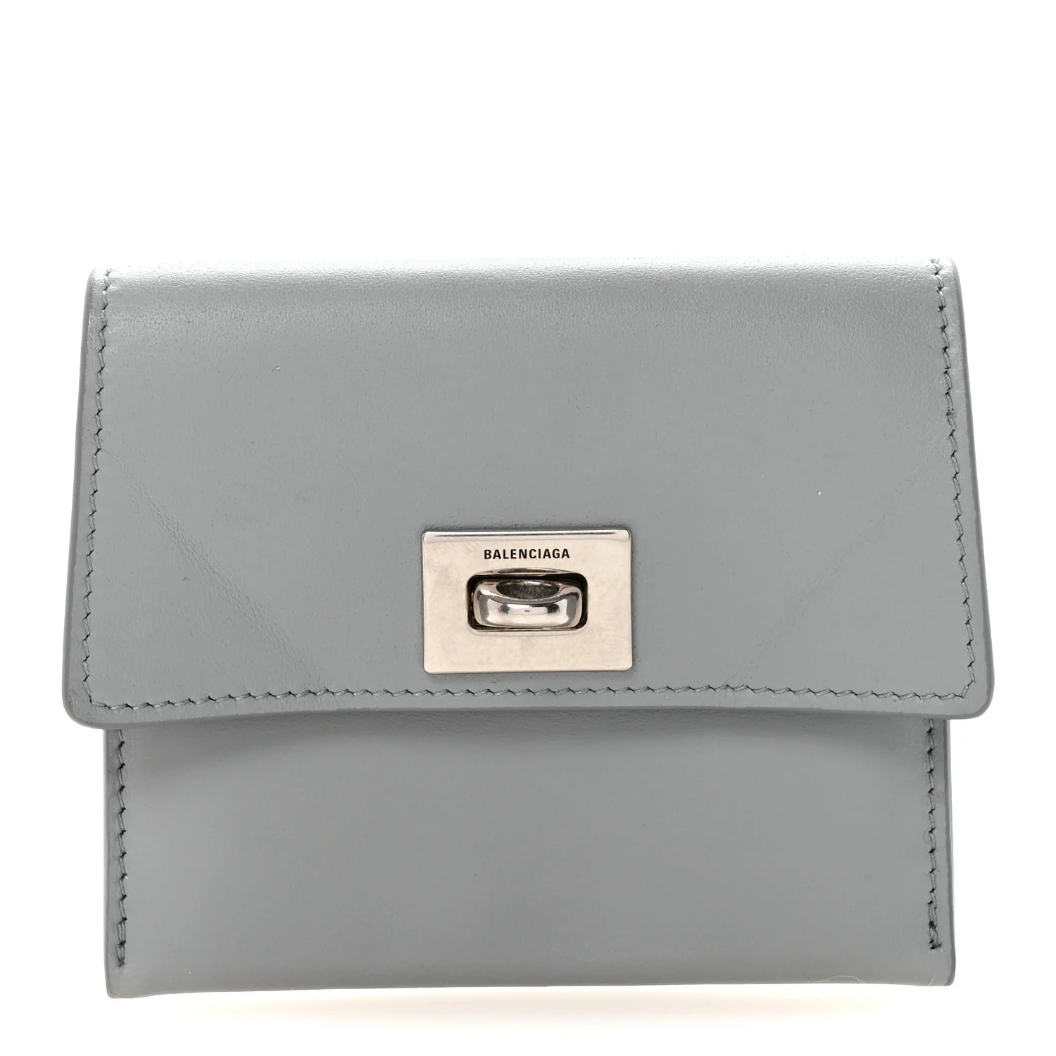 Smooth Calfskin Rodeo Flap Card Holder Cloud Grey