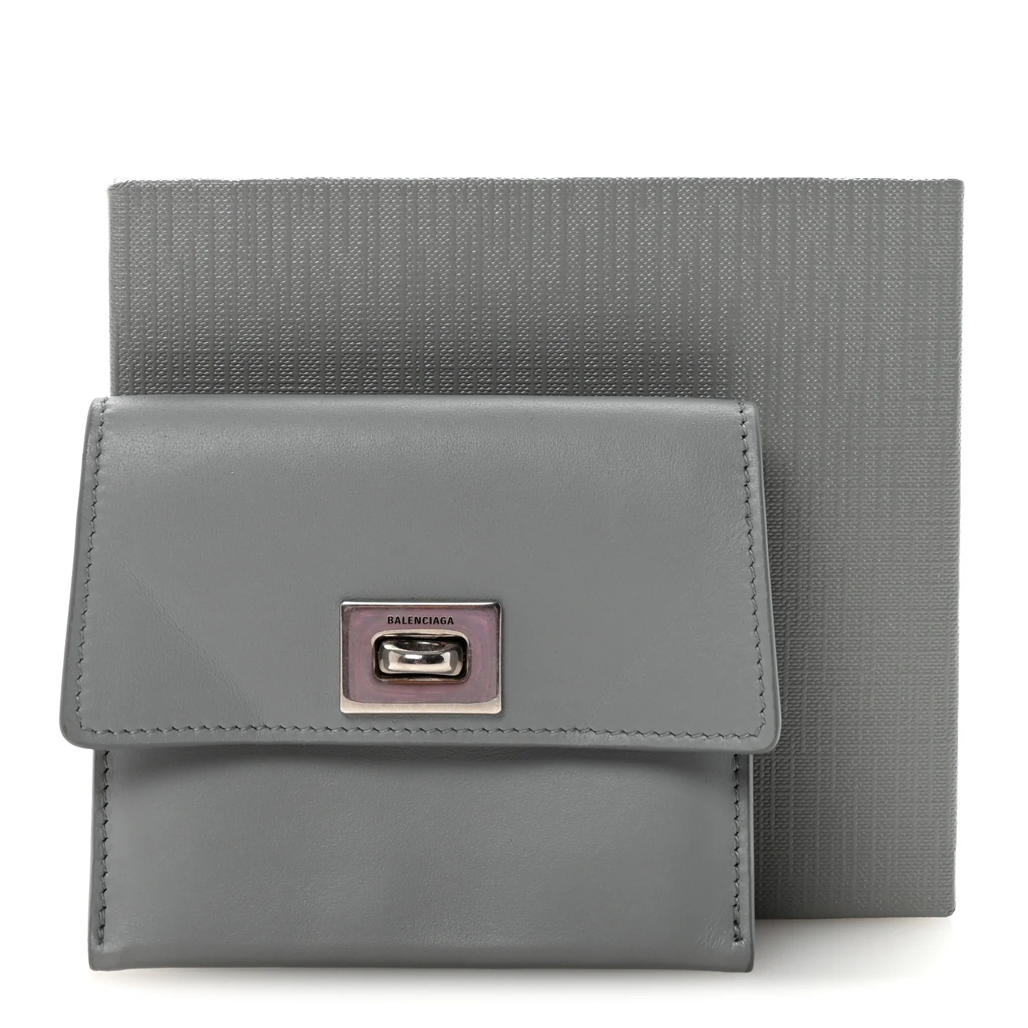 Smooth Calfskin Rodeo Flap Card Holder Cloud Grey - Image 7