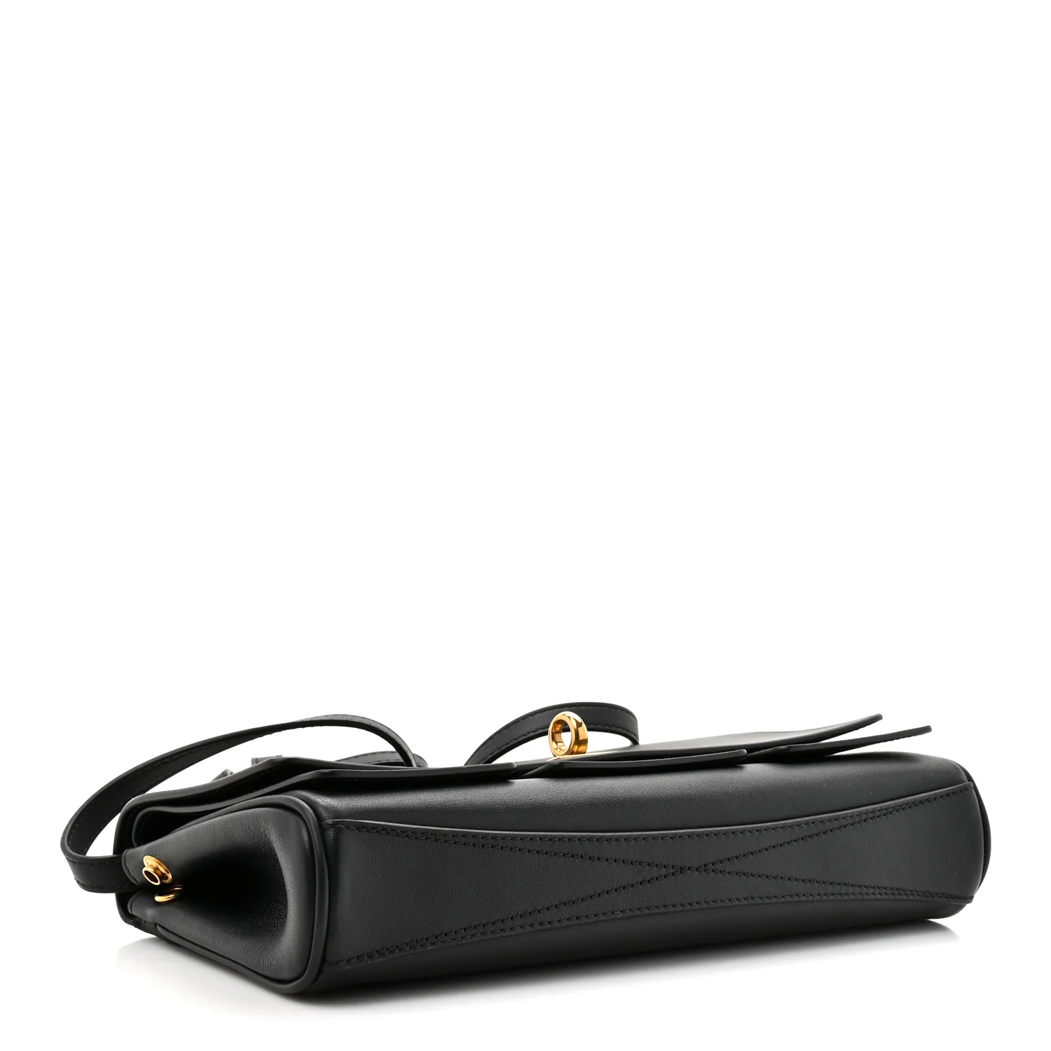 Smooth Calfskin Small Bel Air Clutch On Strap Black - Image 4