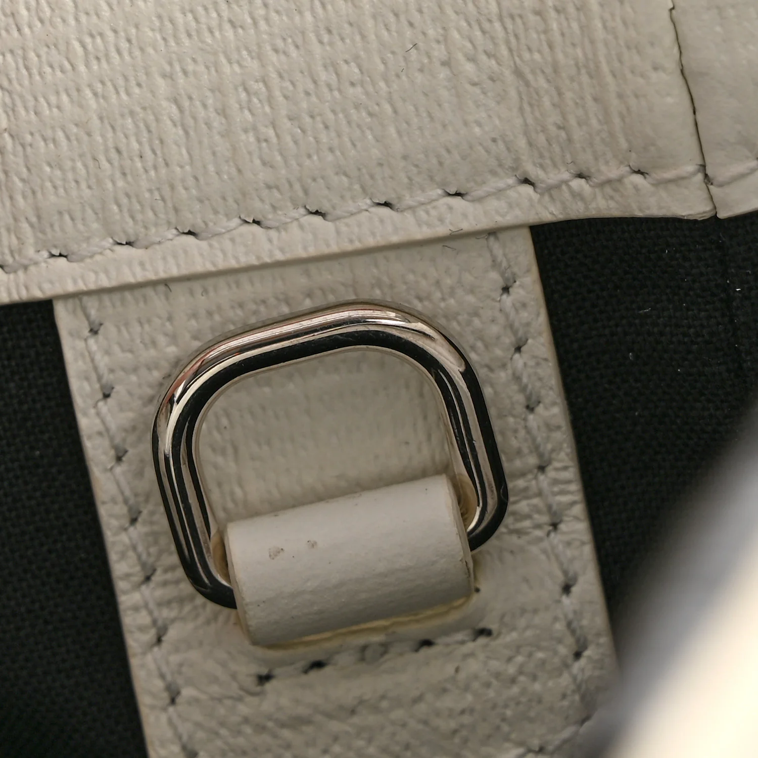 Squared Calfskin Logo North South Shopper Tote XXS White - Image 11