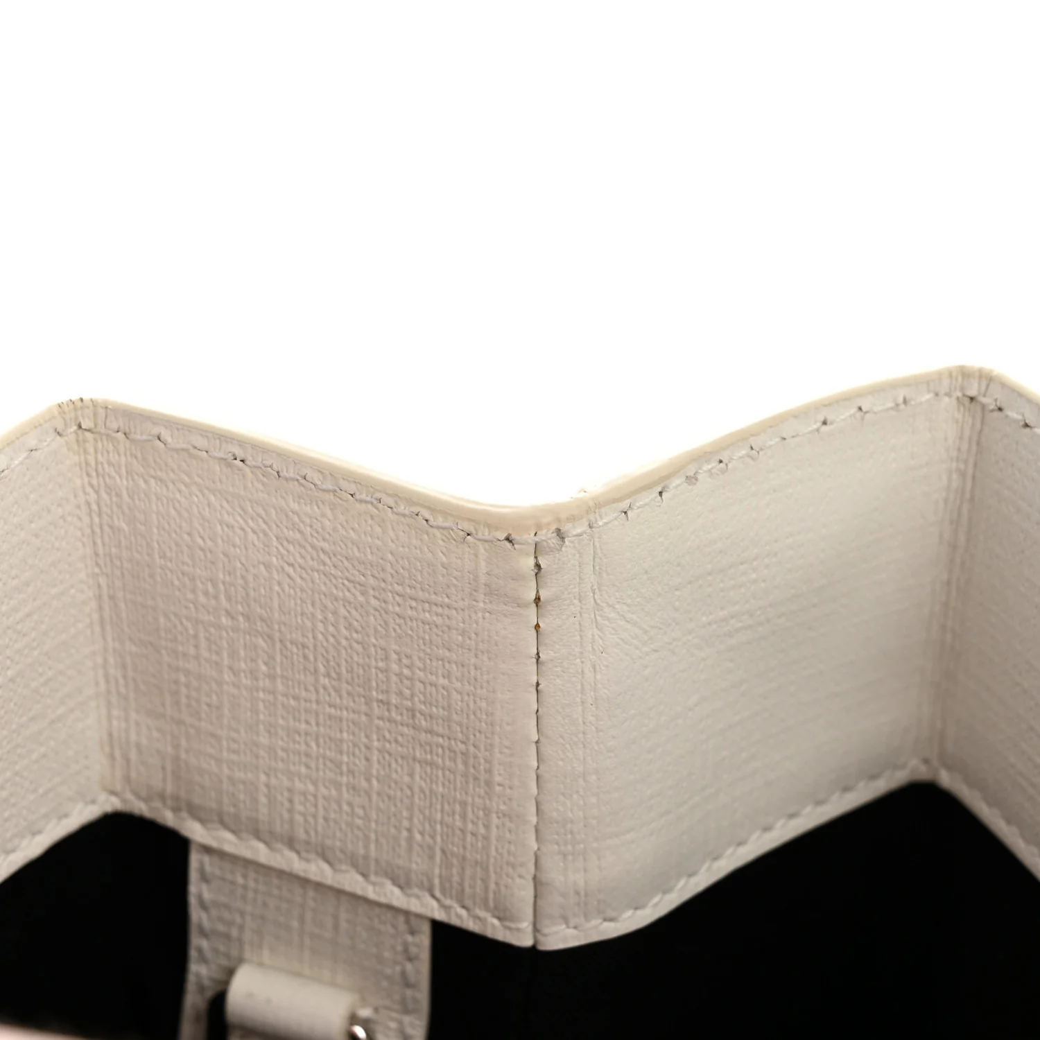 Squared Calfskin Logo North South Shopper Tote XXS White - Image 12