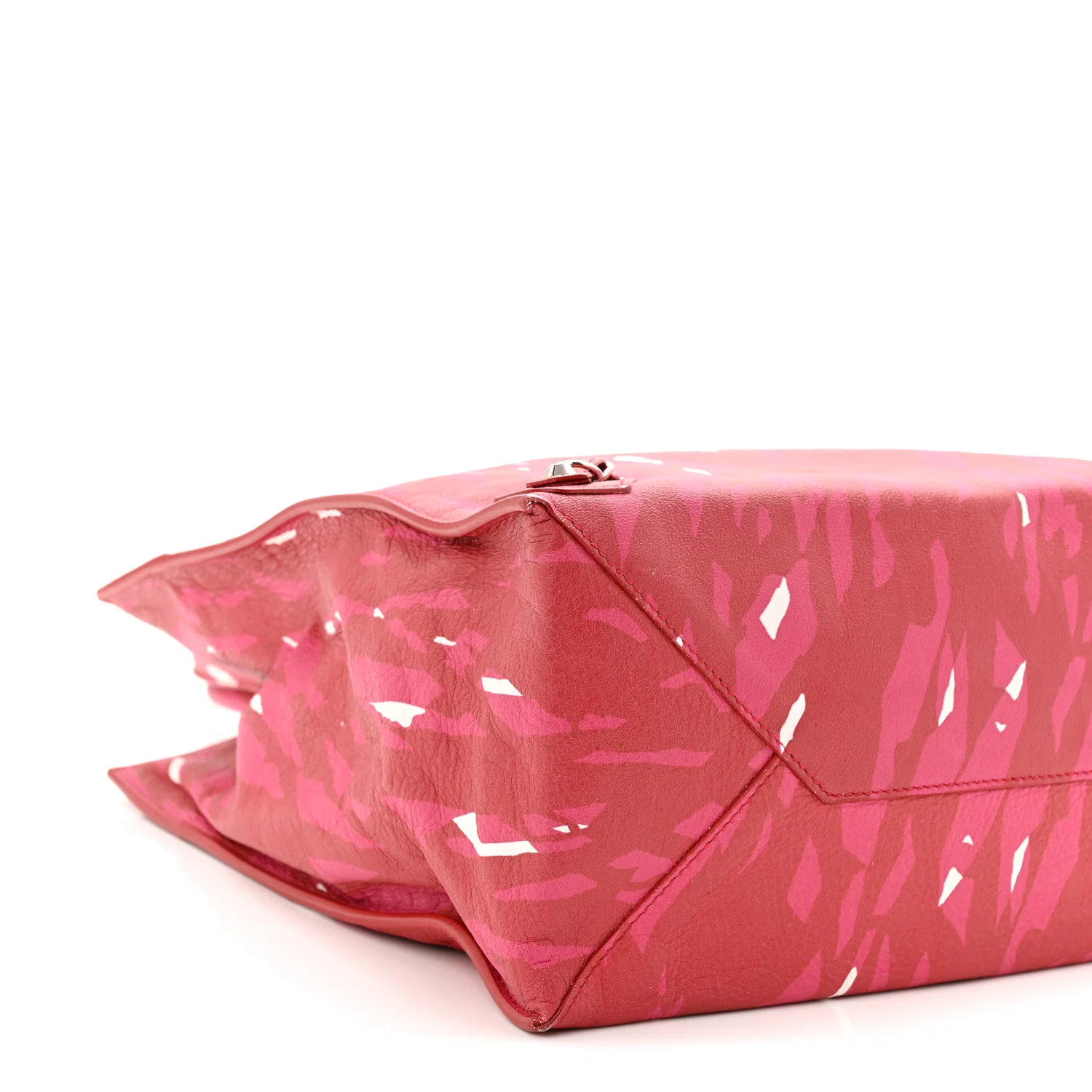 Supple Calfskin Printed Papier A5 Zip Around Tote Red Pink White - Image 10