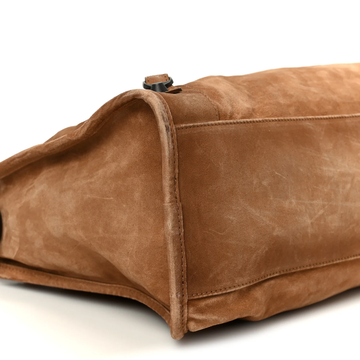 Waxed Suede Calfskin Classic Hardware Medium Le City Camel - Image 9