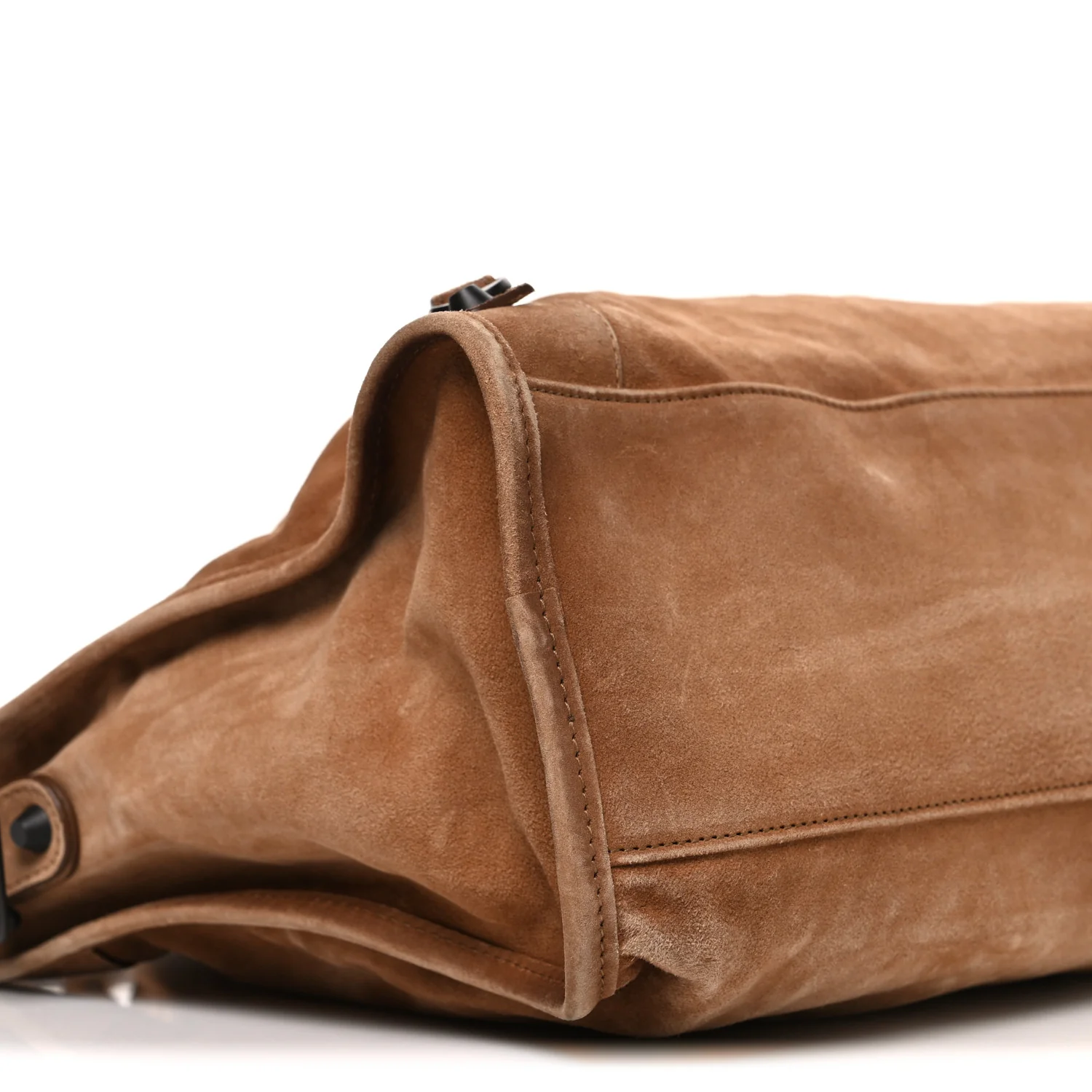 Waxed Suede Calfskin Classic Hardware Medium Le City Camel - Image 9
