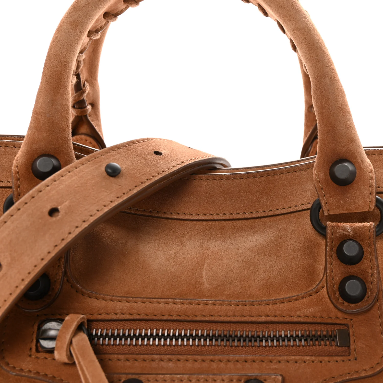 Waxed Suede Calfskin Classic Hardware Small Le City Camel - Image 7